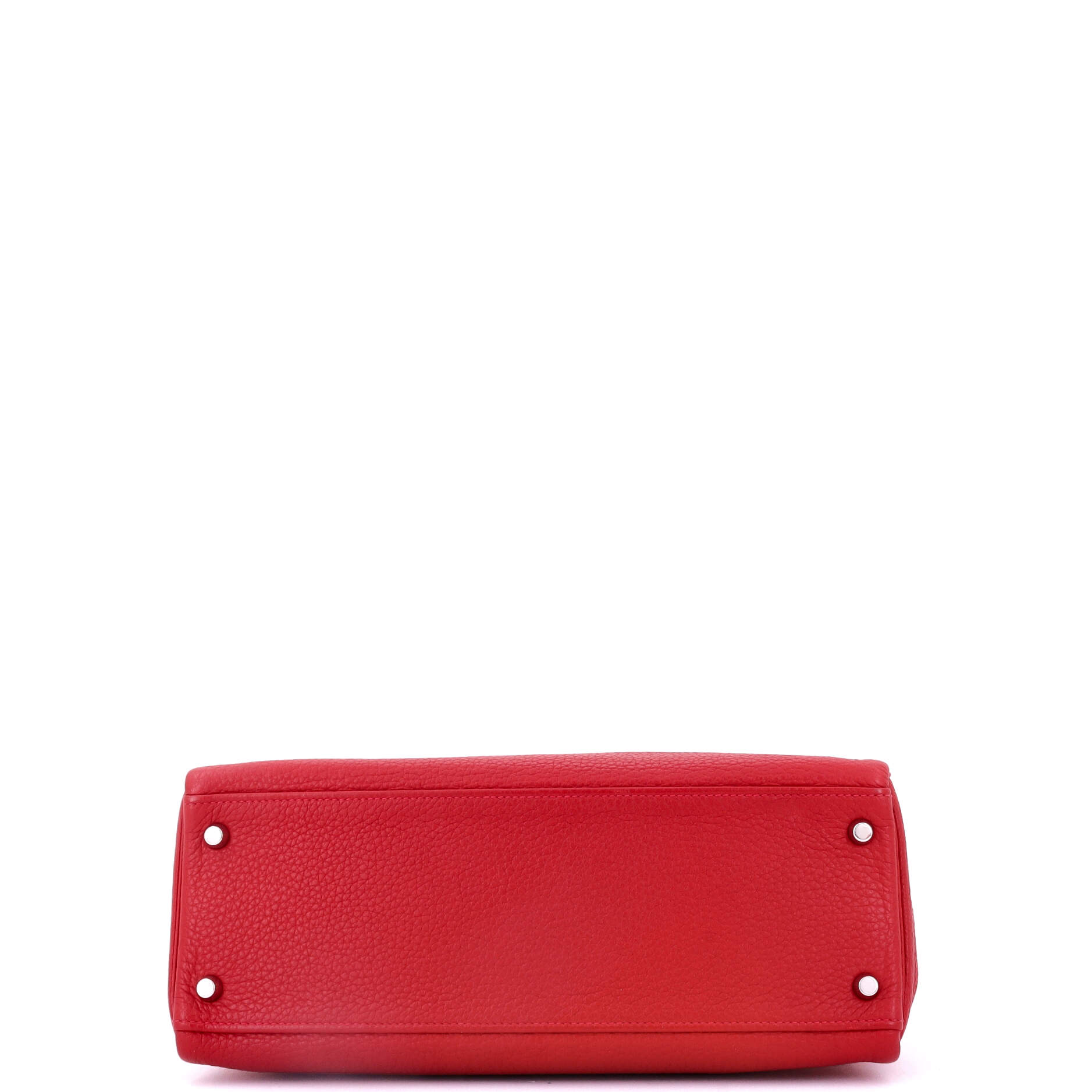 Kelly Handbag Rouge Vif Togo with Palladium Hardware 32