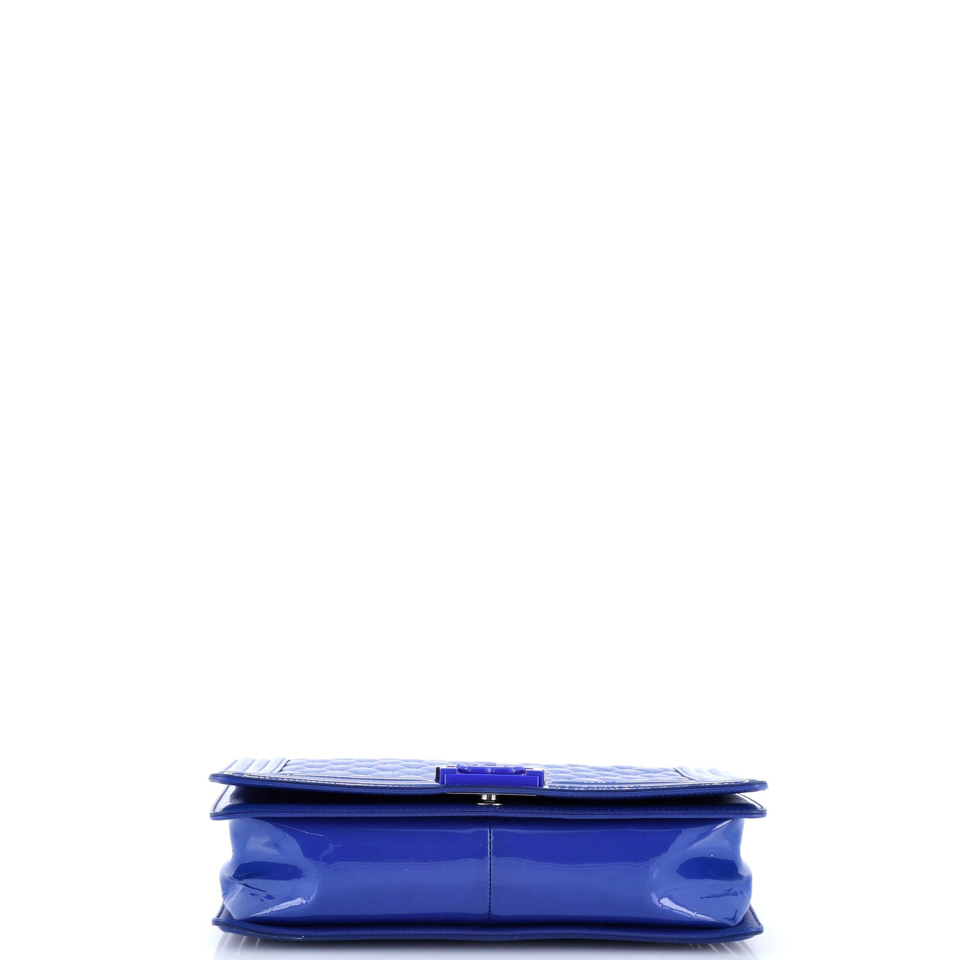 Boy Flap Bag Quilted Plexiglass Patent New Medium