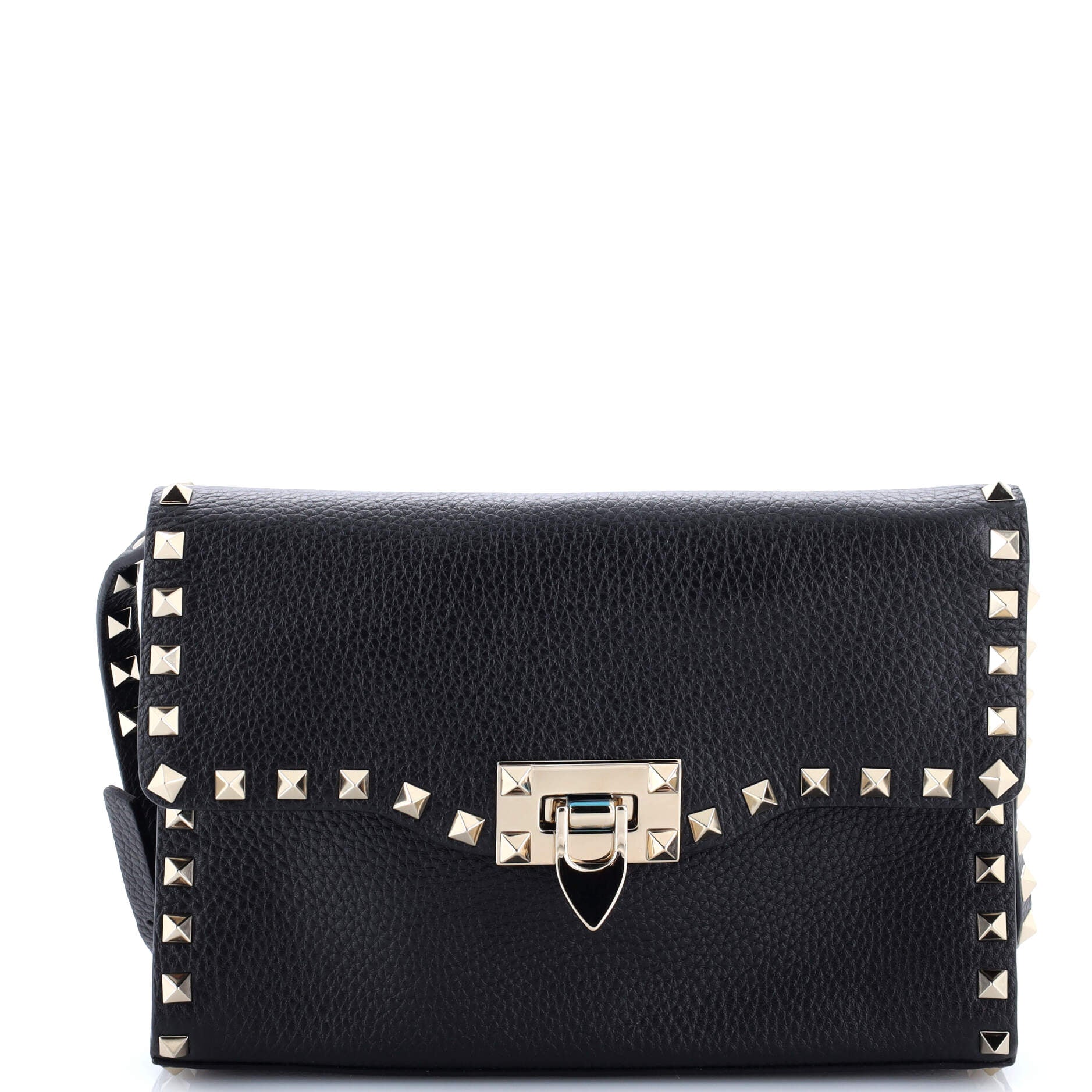 Rockstud Flip Lock Flap Bag Leather Medium