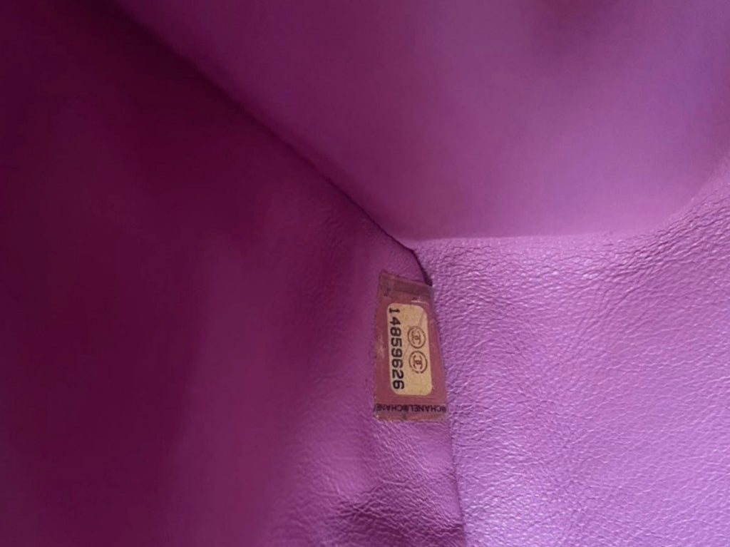 Chanel Purple Jumbo Classic Double Flap Bag in Lambskin Leather with Silver Hardware