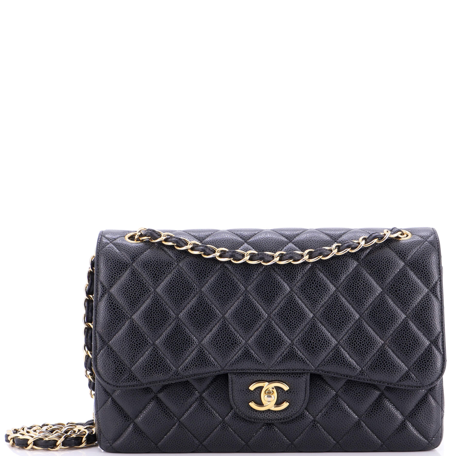 Classic Double Flap Bag Quilted Caviar Jumbo