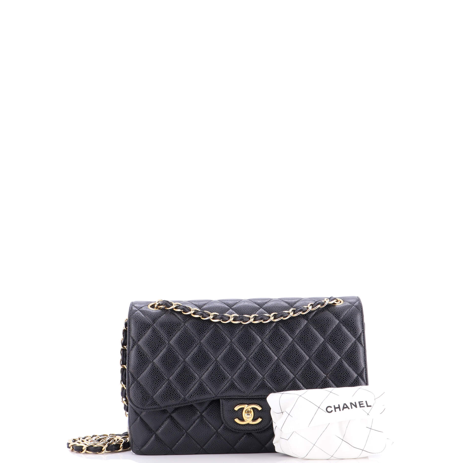 Classic Double Flap Bag Quilted Caviar Jumbo