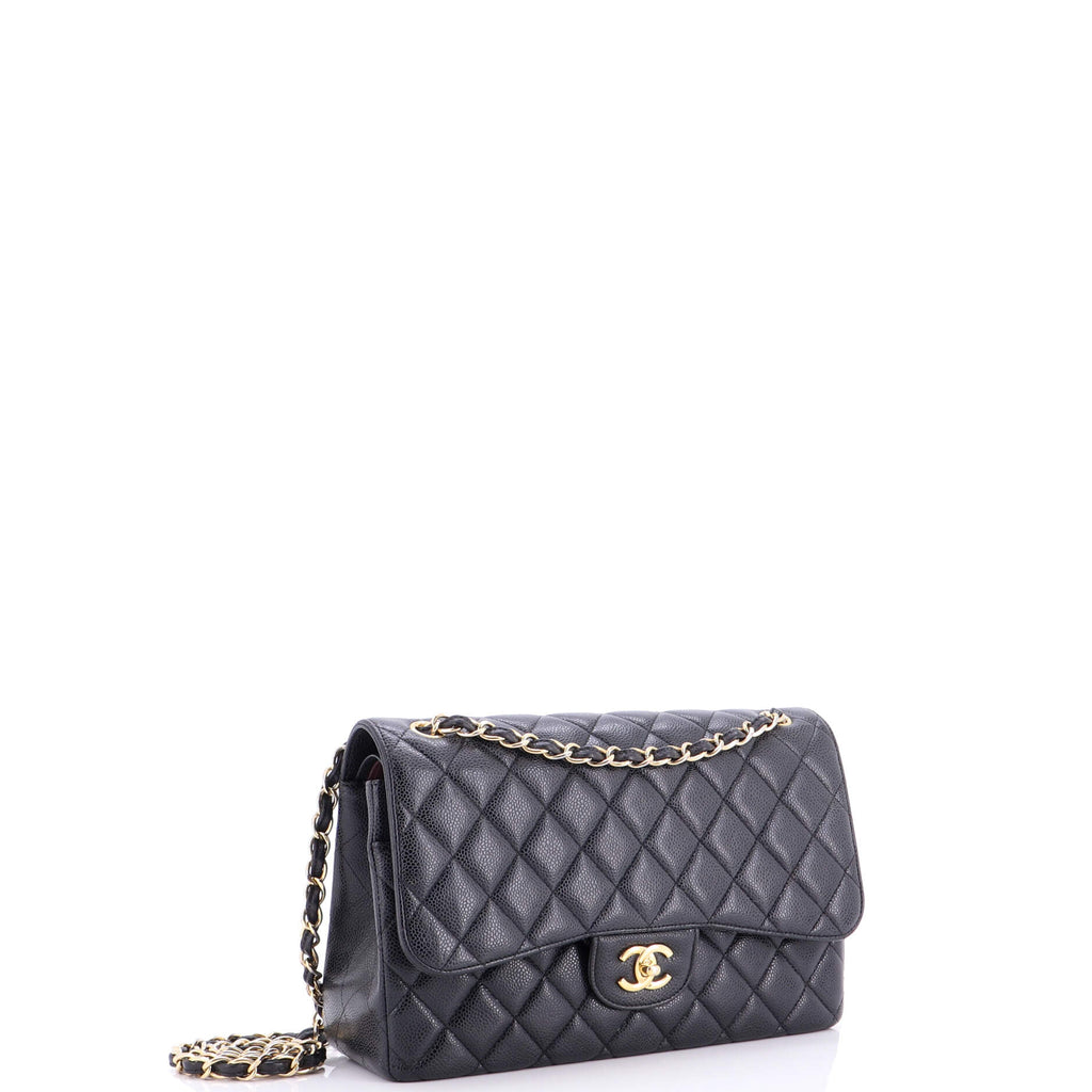 Classic Double Flap Bag Quilted Caviar Jumbo