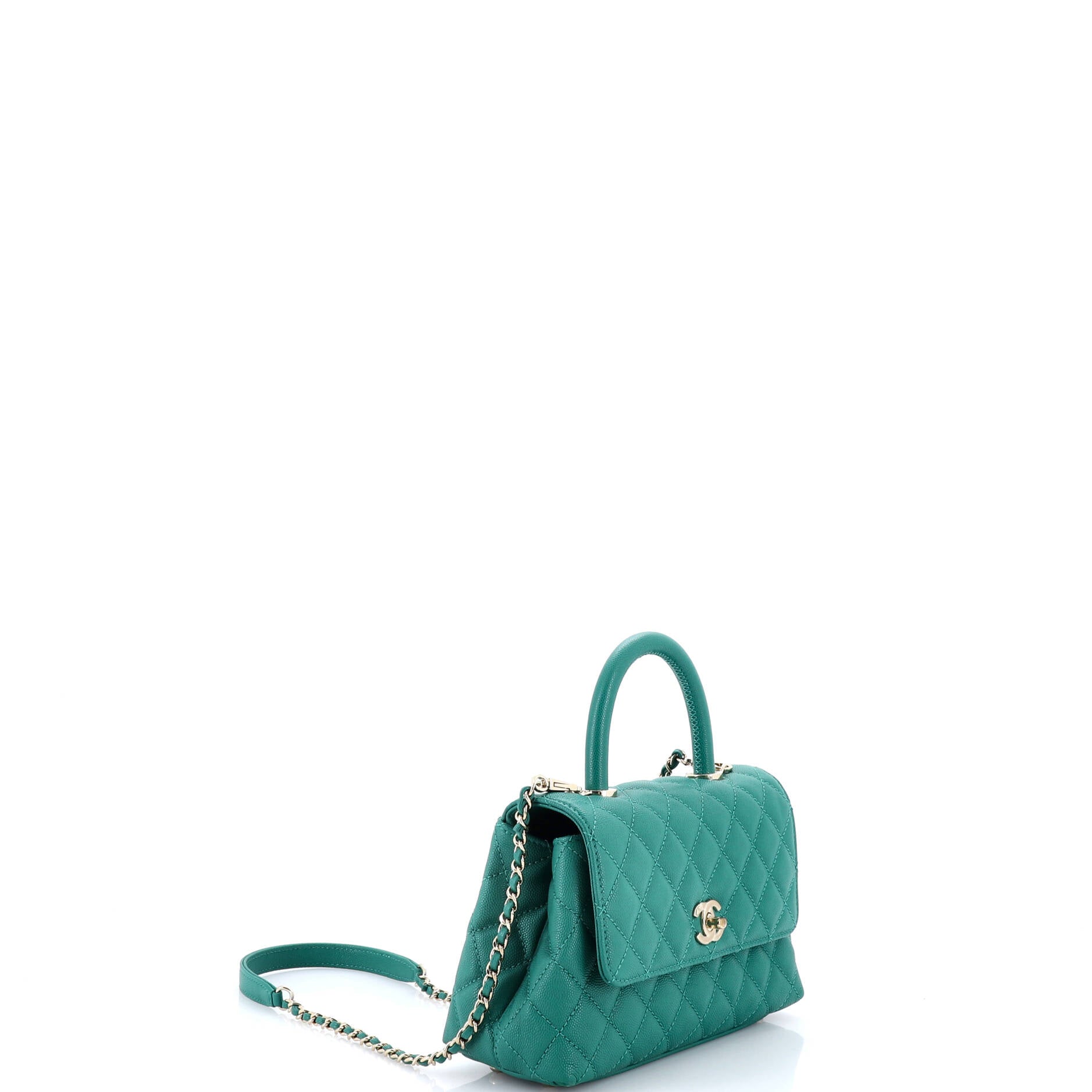 Coco Top Handle Bag Quilted Caviar Mini