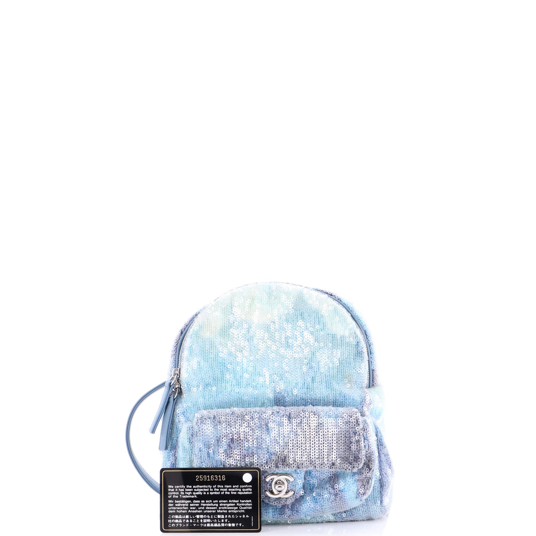 Waterfall Backpack Sequins with Leather Mini