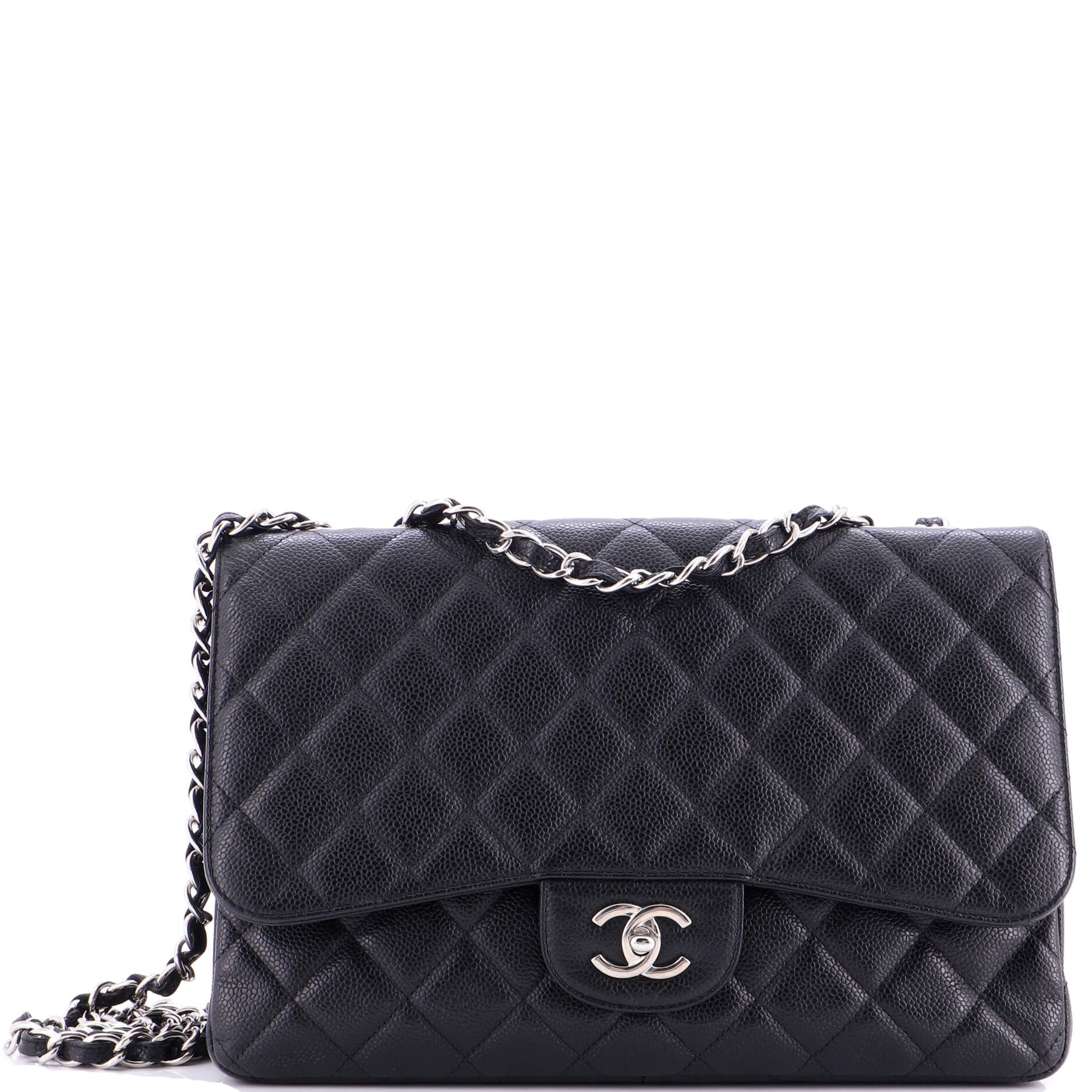 Vintage Classic Single Flap Bag Quilted Caviar Jumbo