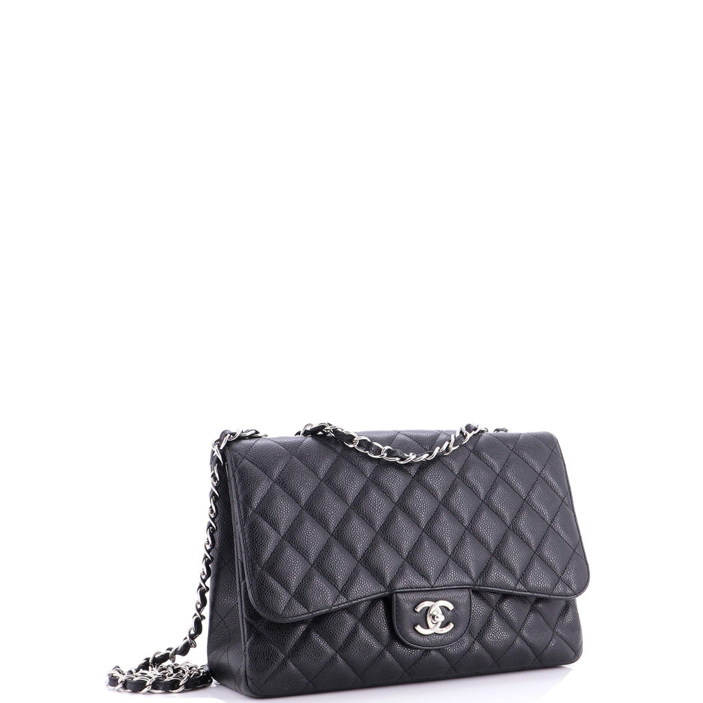 Vintage Classic Single Flap Bag Quilted Caviar Jumbo