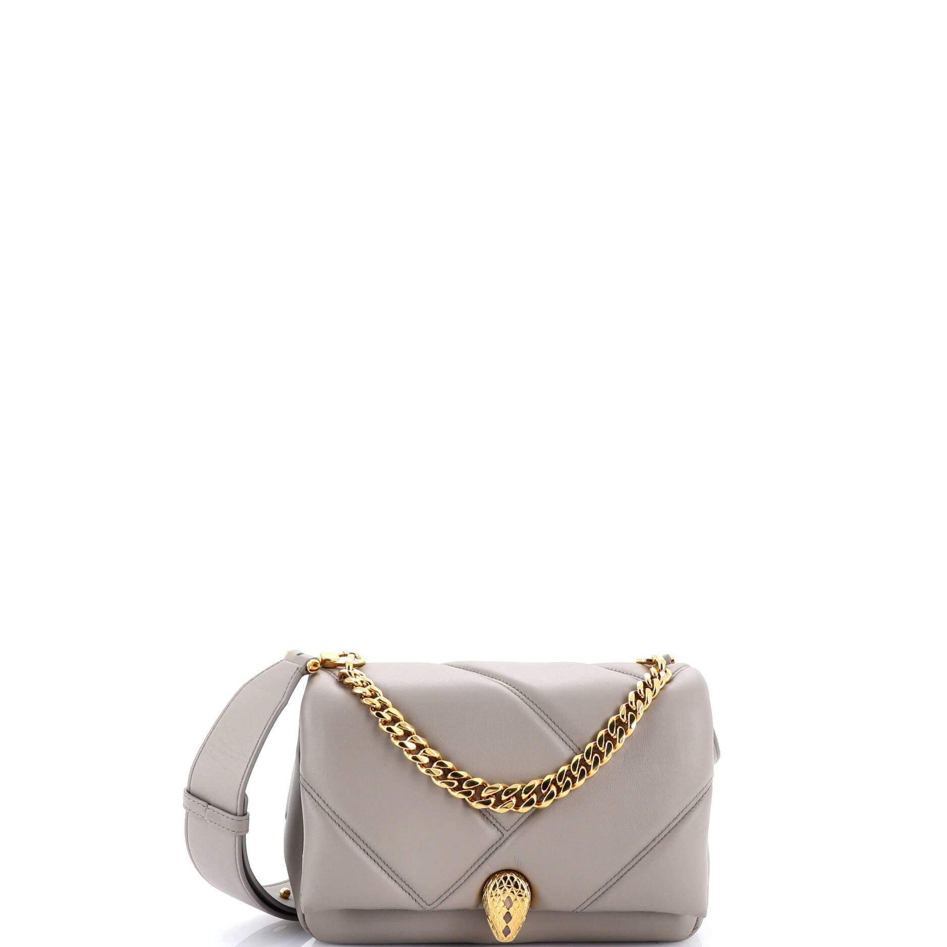 Serpenti Cabochon Messenger Bag Diagonal Quilted Leather Small