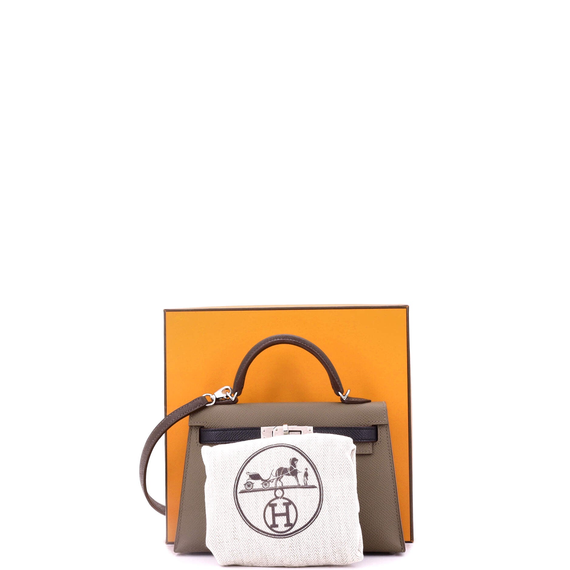 Kelly Mini II Bag Tricolor Epsom with Palladium Hardware 20
