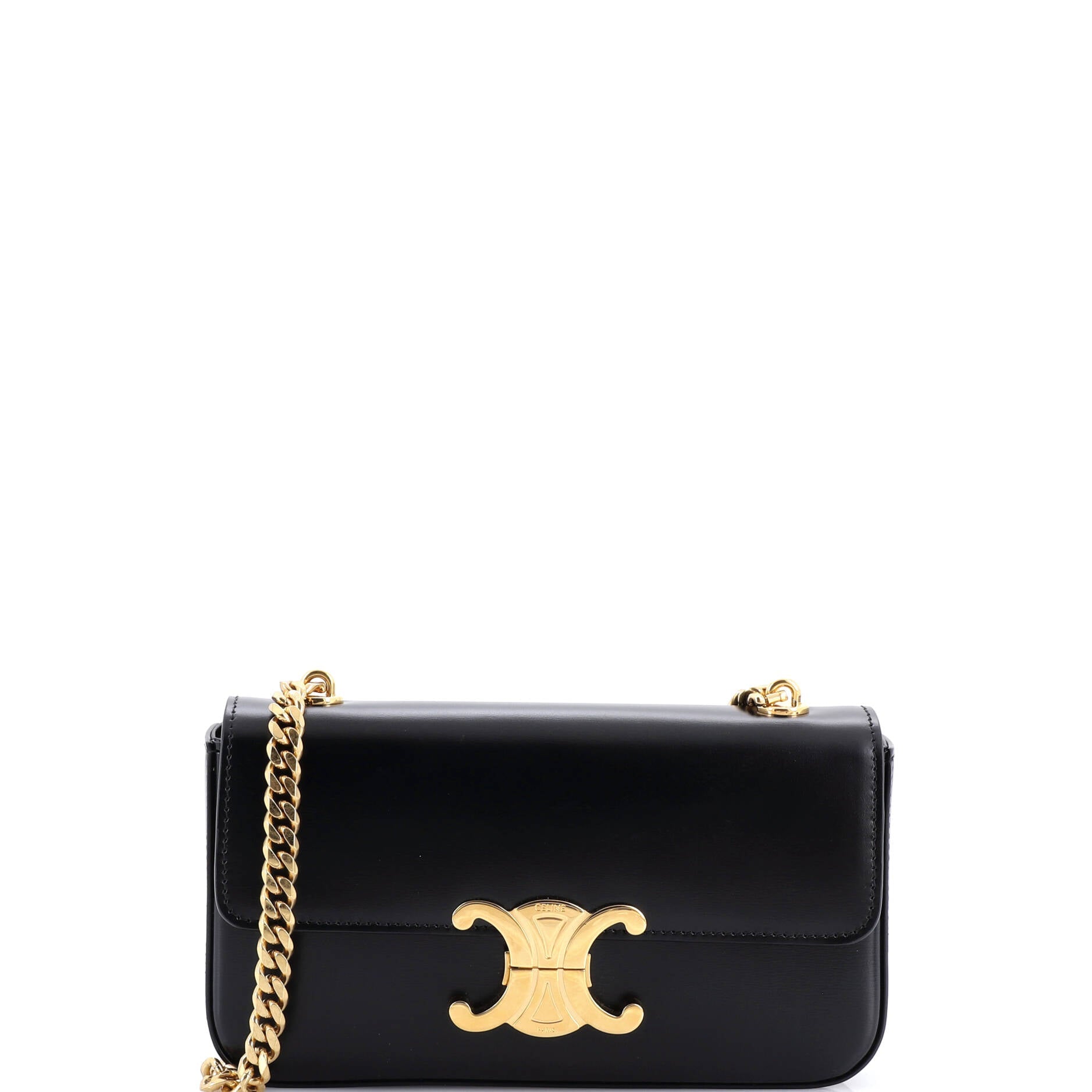 Triomphe Chain Shoulder Bag Leather Small
