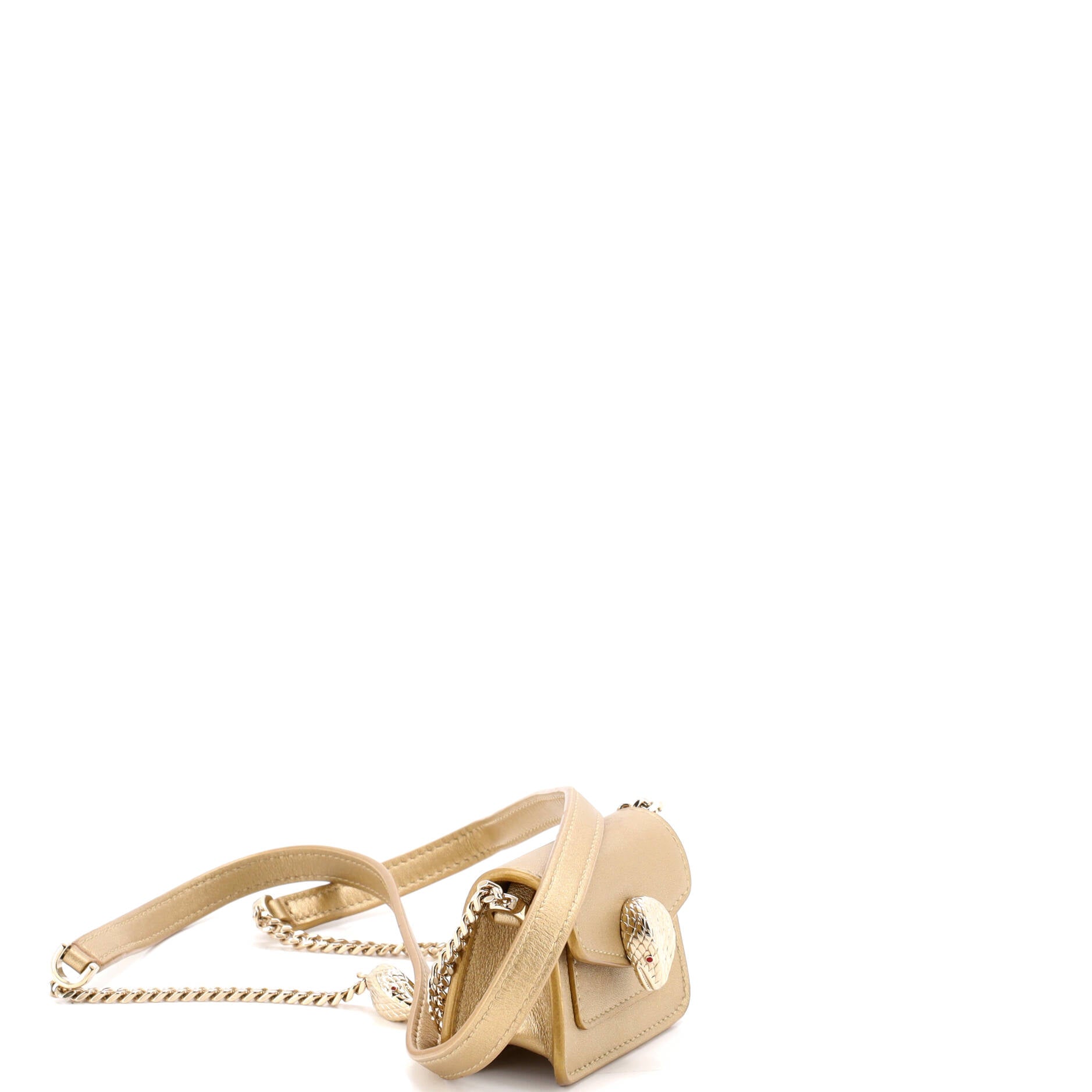 Serpenti Forever Shoulder Bag Metallic Leather Micro