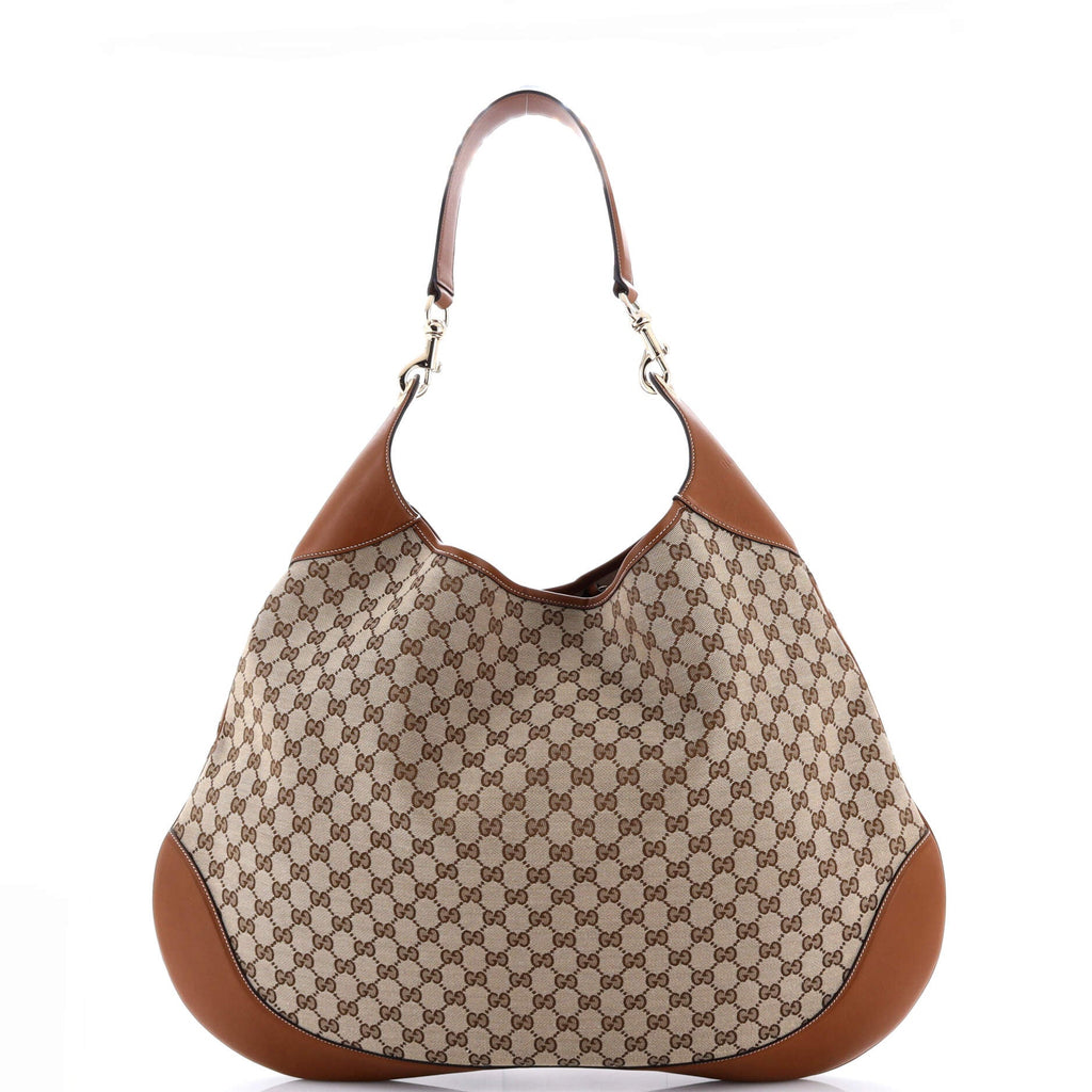 B Shoulder Bag GG Canvas and Leather Large