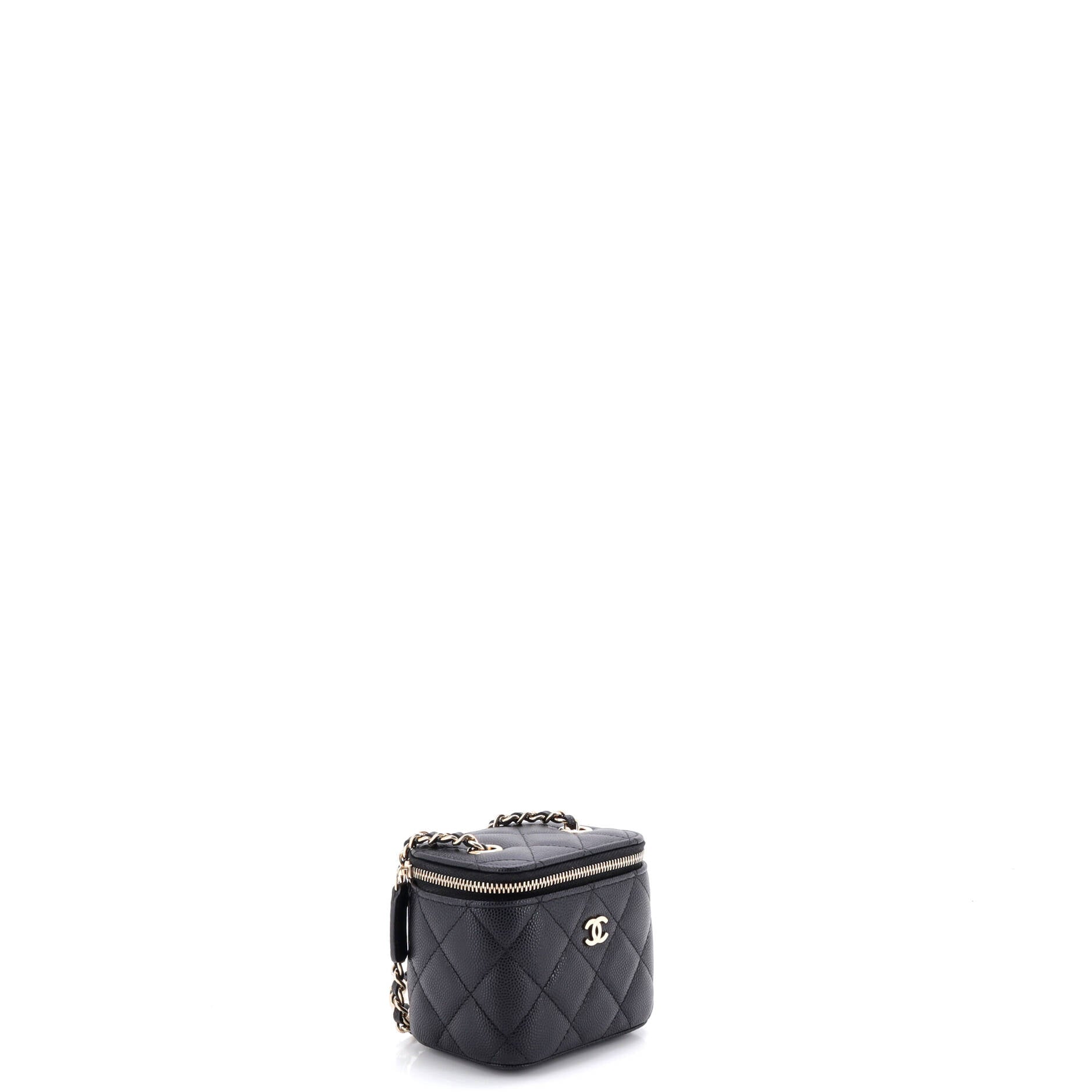 Classic Vanity Case with Chain Quilted Caviar Mini