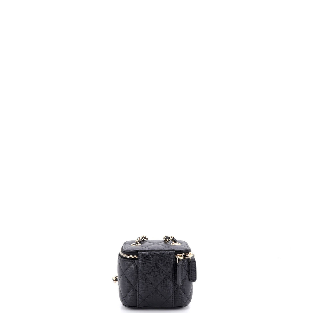 Classic Vanity Case with Chain Quilted Caviar Mini
