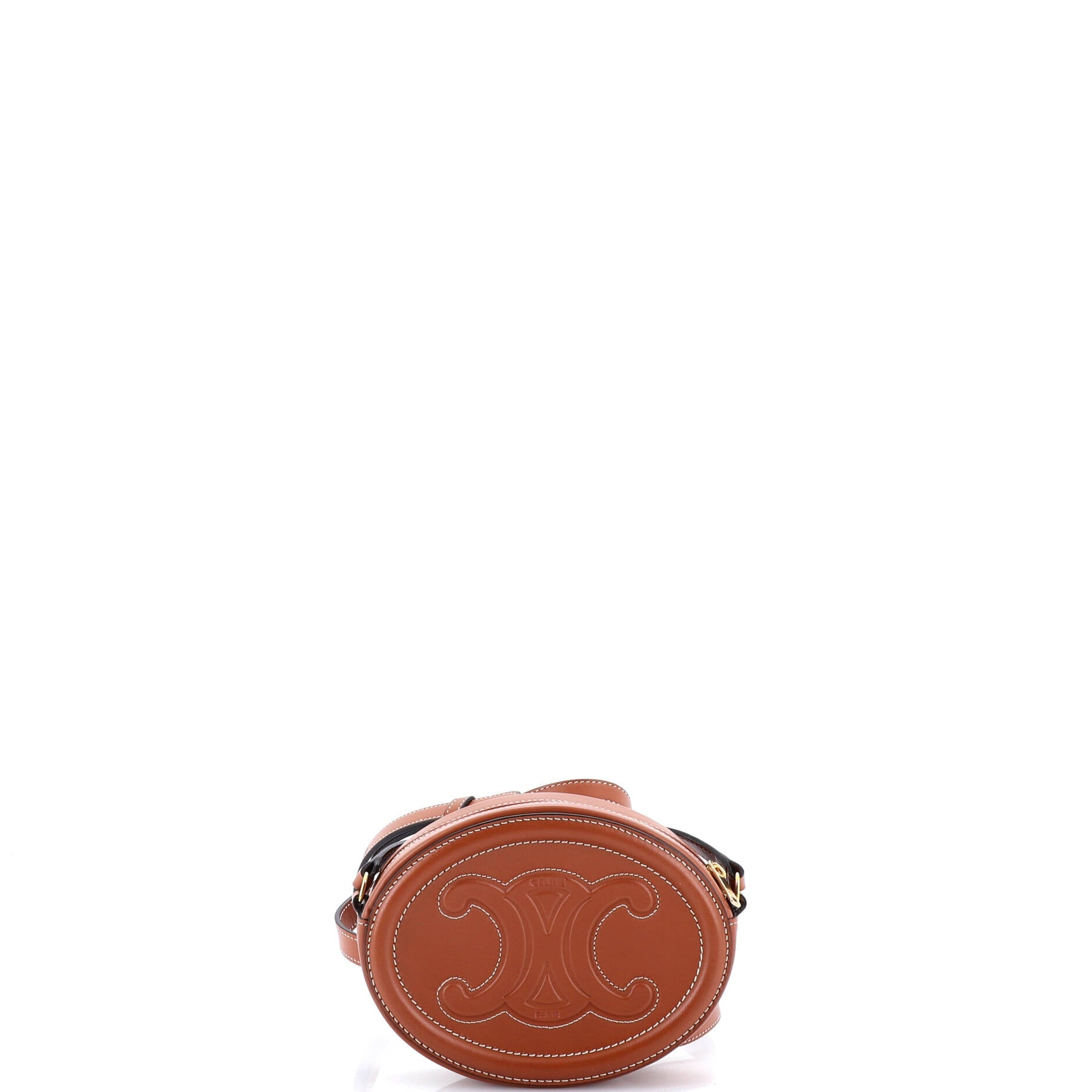 Triomphe Oval Crossbody Bag Leather Mini