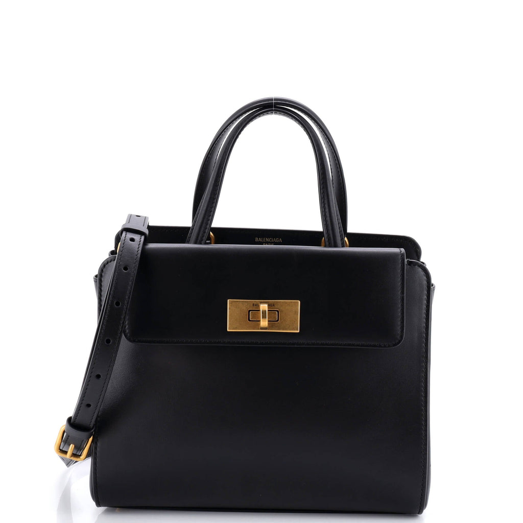 Money Top Handle Tote Bag Leather Small
