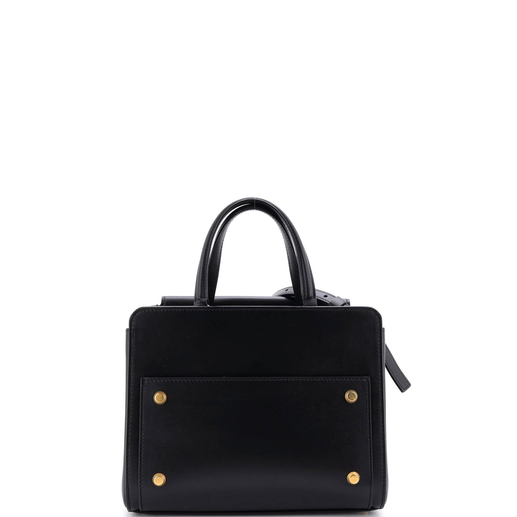 Money Top Handle Tote Bag Leather Small
