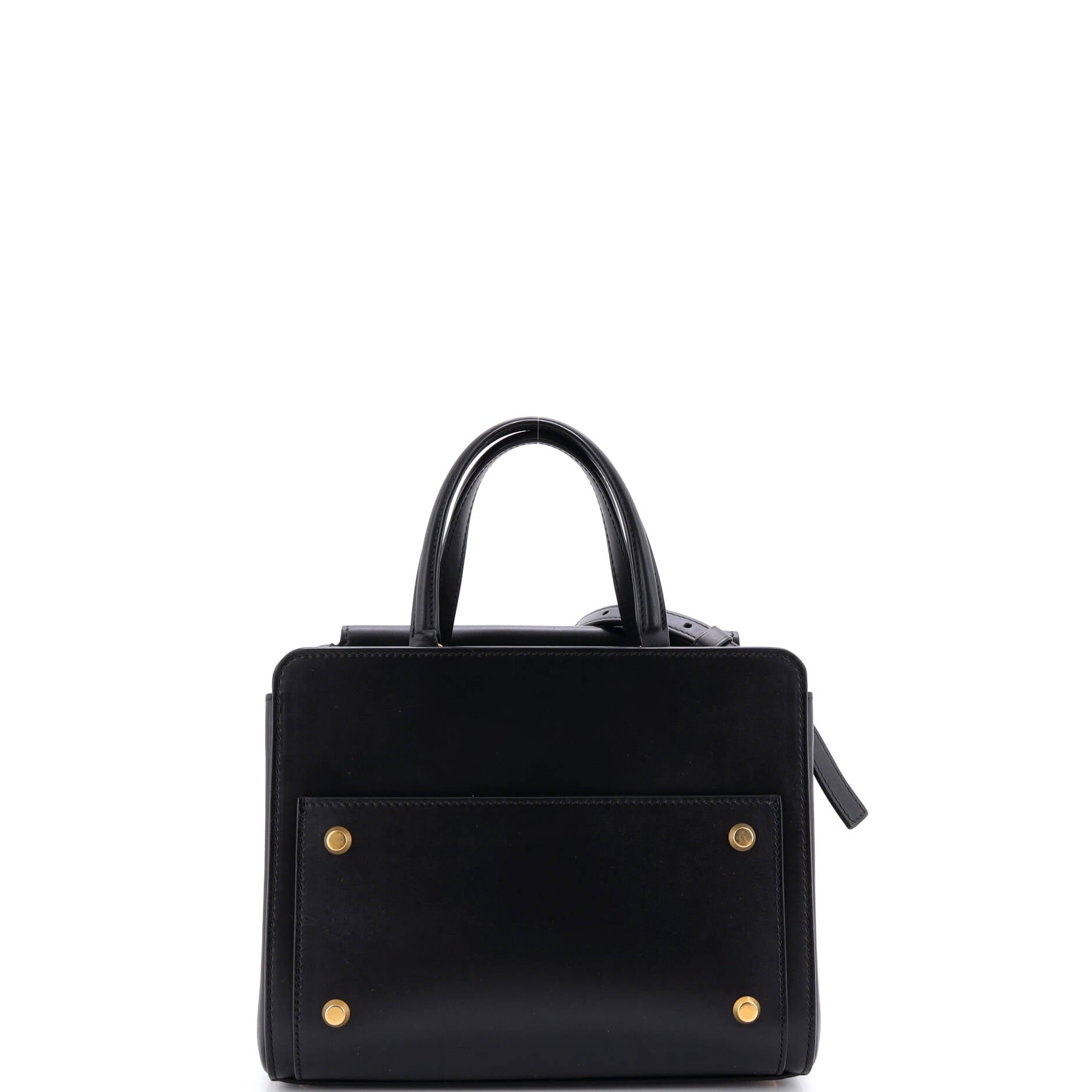 Money Top Handle Tote Bag Leather Small