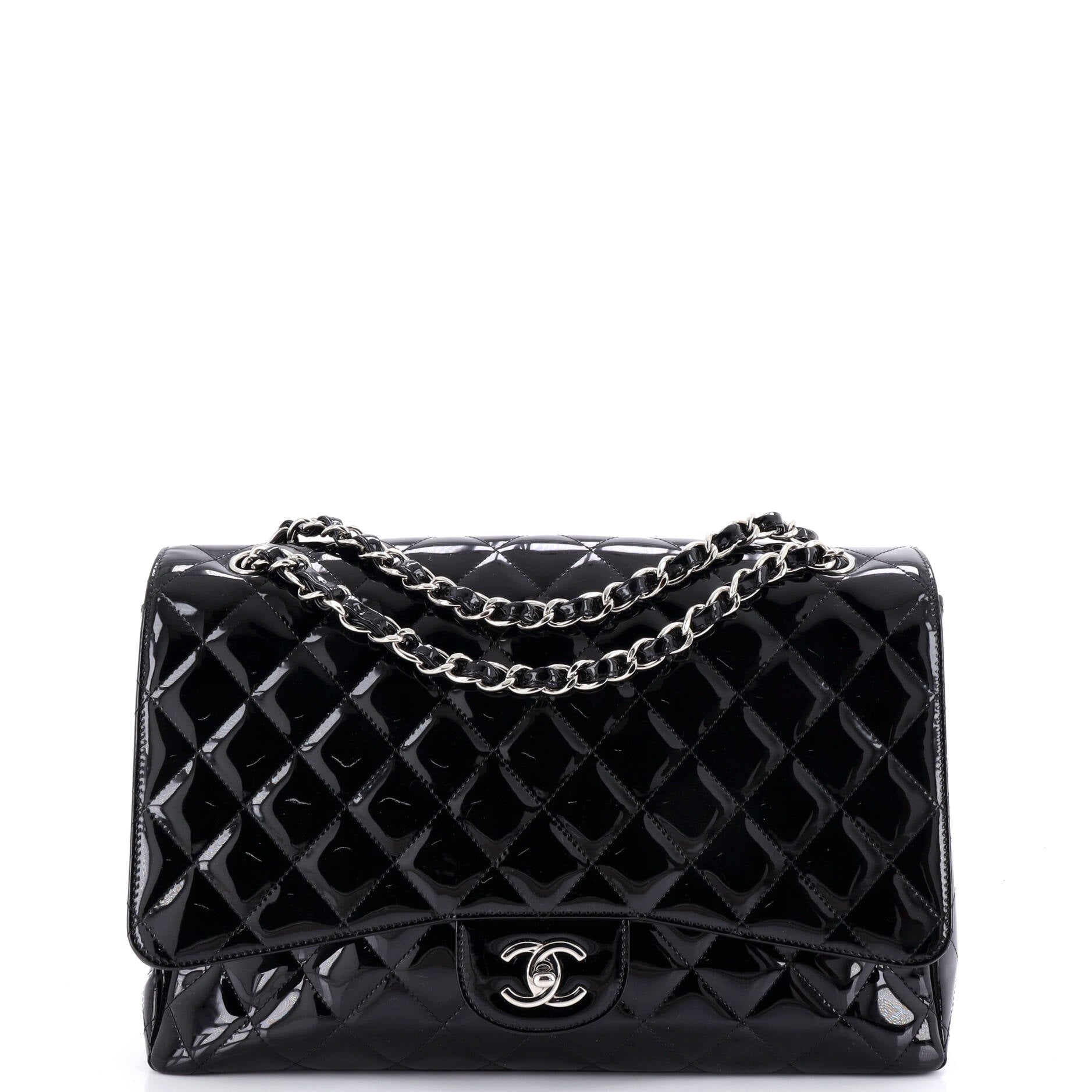 Vintage Classic Single Flap Bag Quilted Patent Maxi