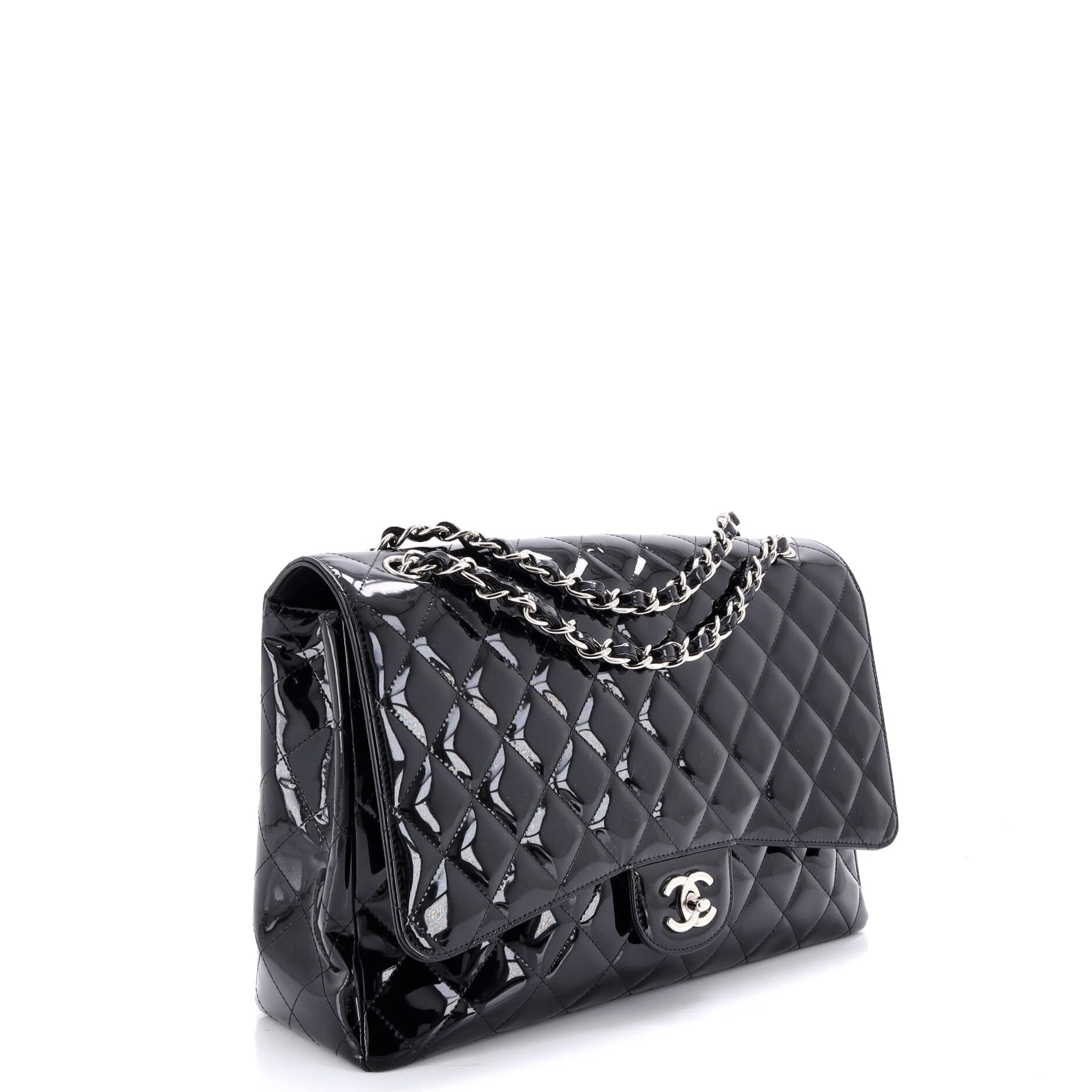 Vintage Classic Single Flap Bag Quilted Patent Maxi