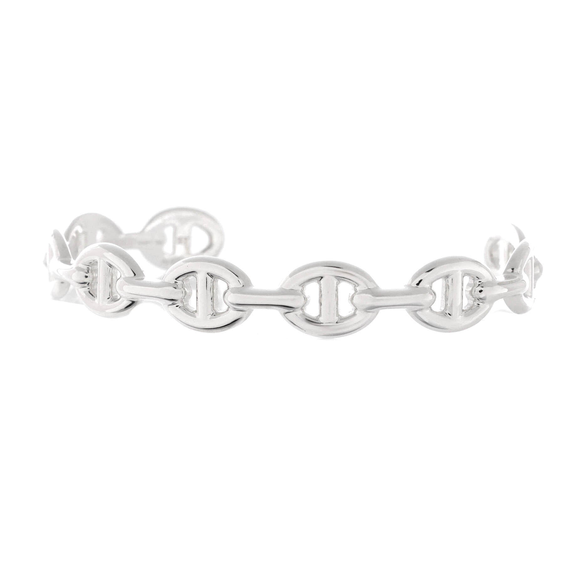Chaine d'Ancre Enchainee Cuff Bracelet Sterling Silver Medium