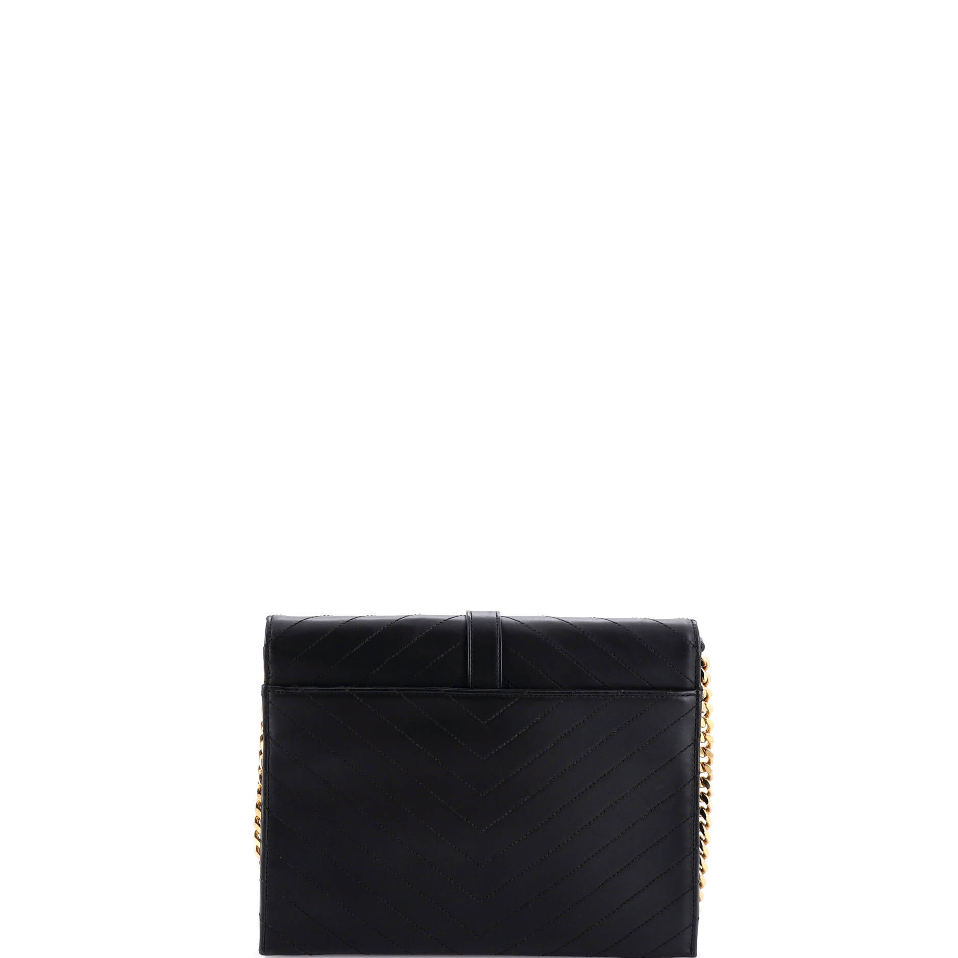 Classic Monogram Envelope Chain Bag Matelasse Chevron Leather Medium