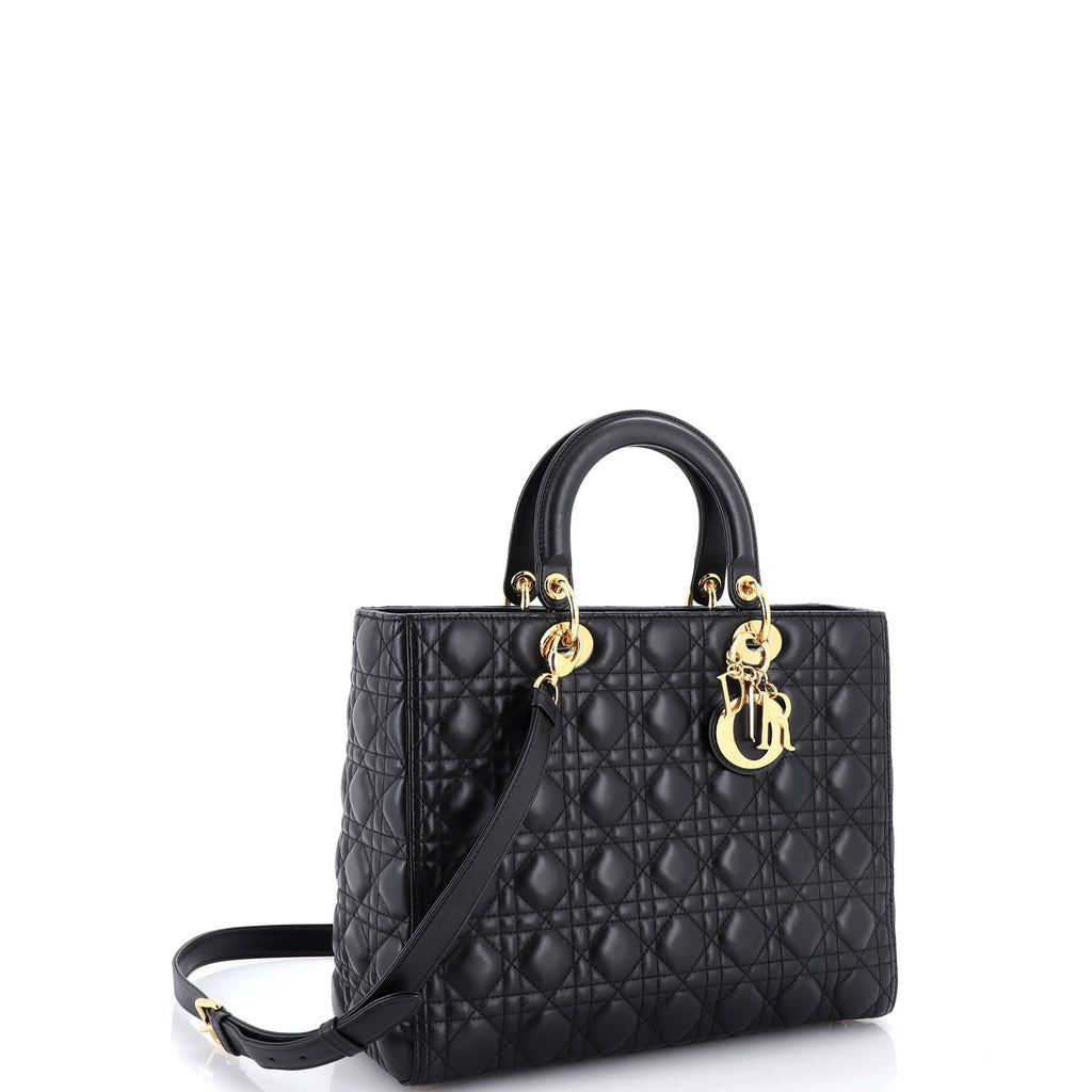 Lady Dior Bag Cannage Quilt Lambskin Large