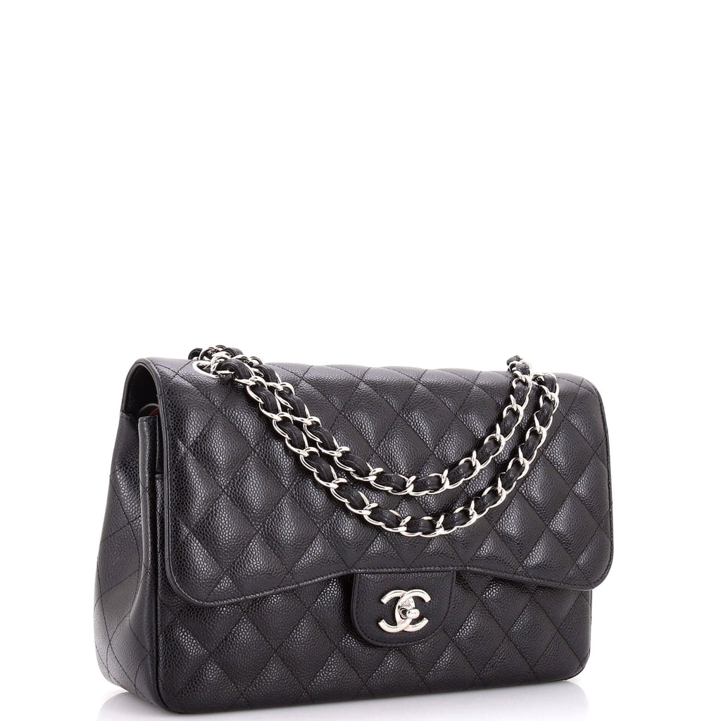 Classic Double Flap Bag Quilted Caviar Jumbo