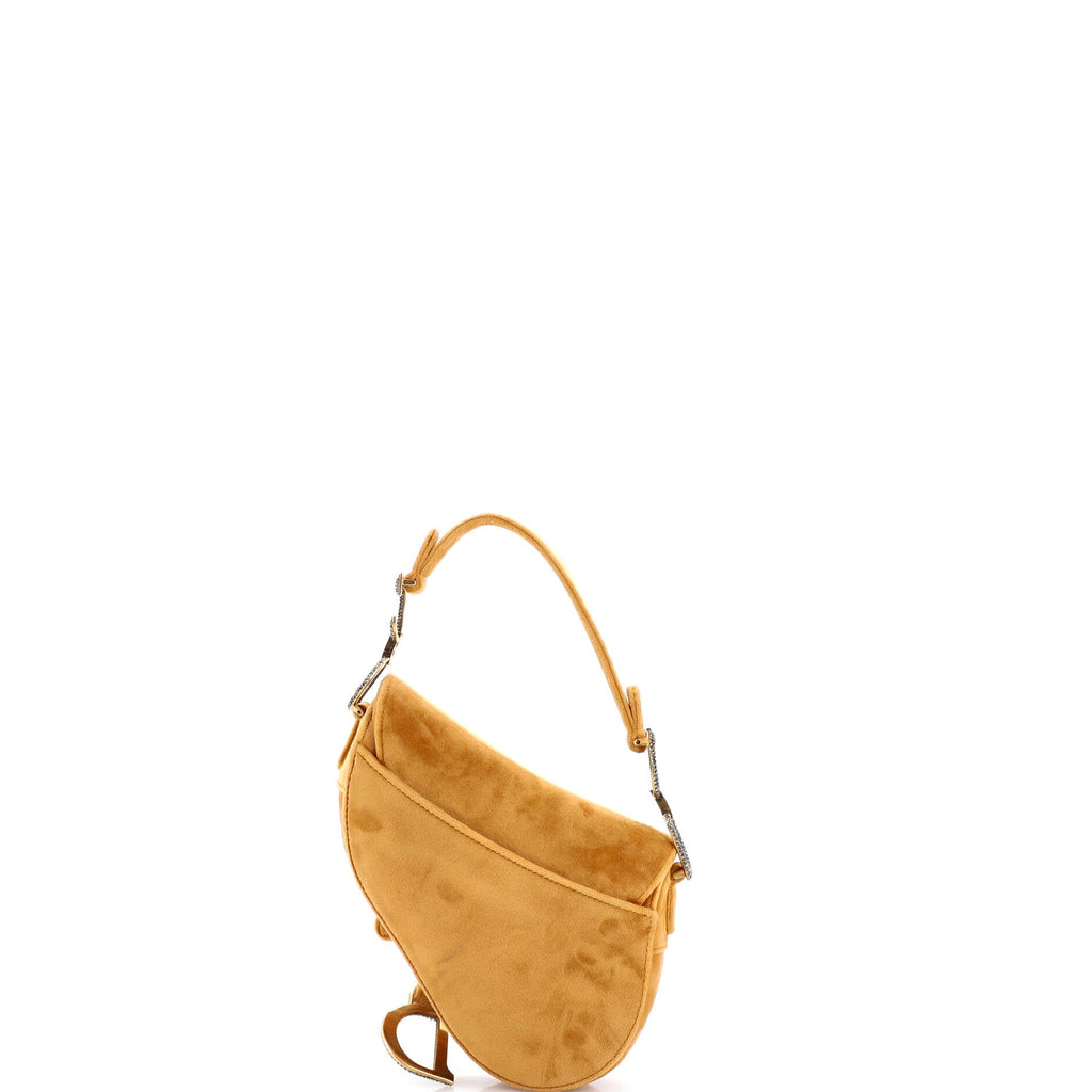 Saddle Handbag Velvet with Crystals Mini