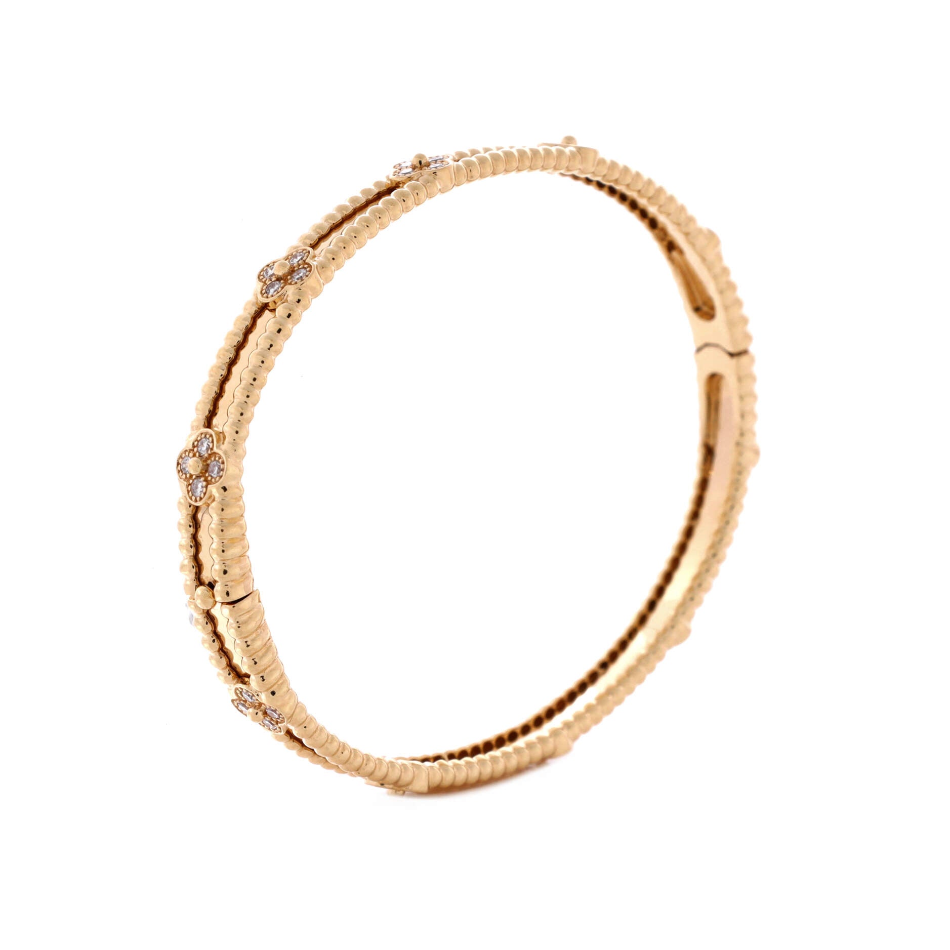 Perlee Sweet Clovers Bracelet 18K Yellow Gold with Diamonds