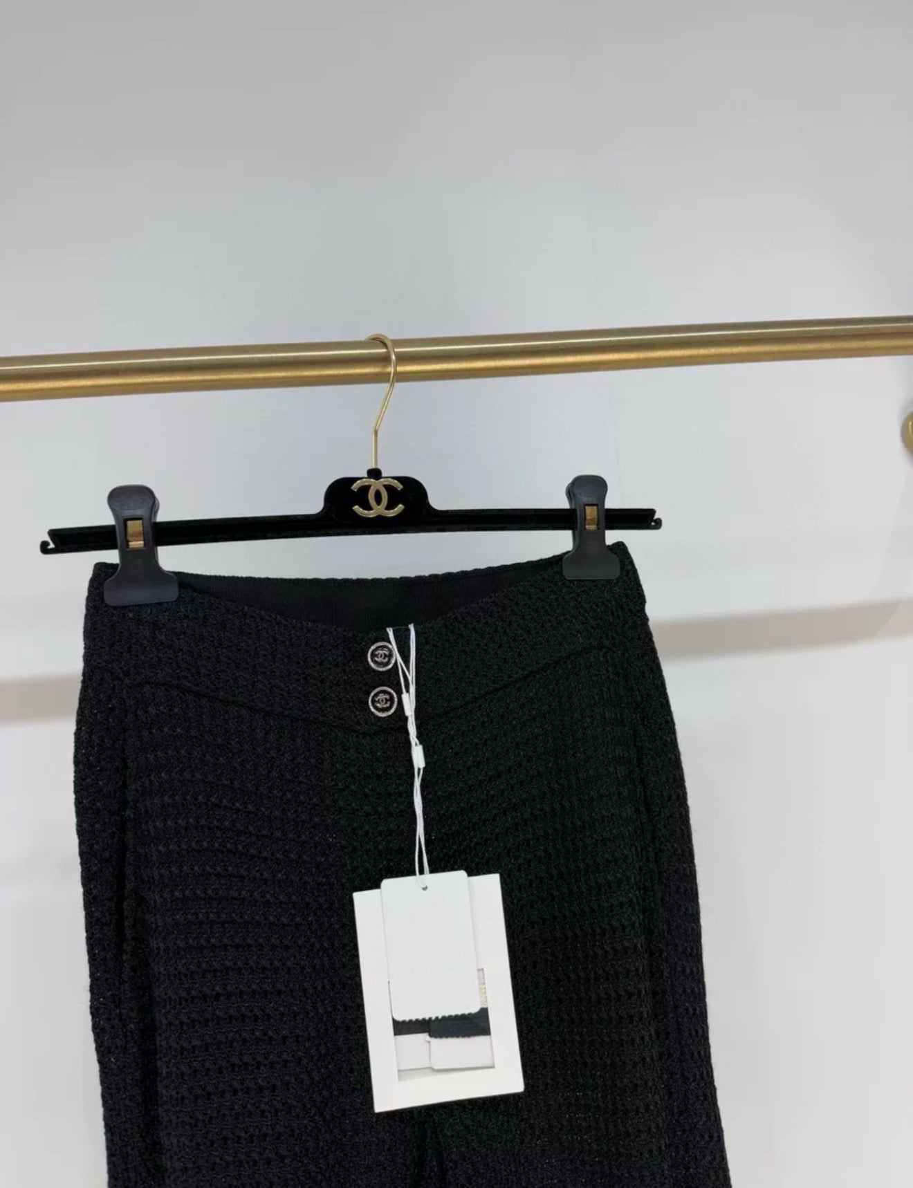 Chanel 24P black and white pants