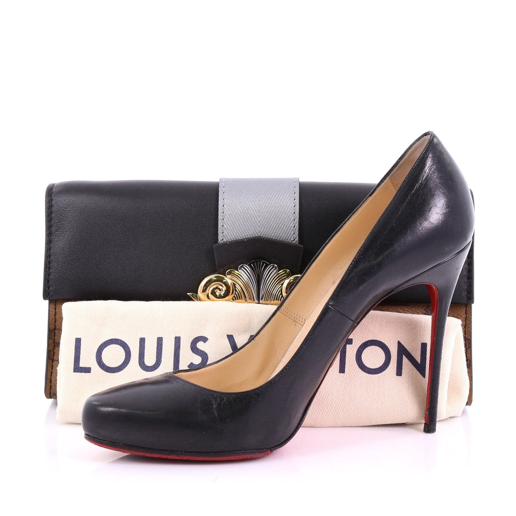 Column Clutch Reverse Monogram Canvas with Calf Leather