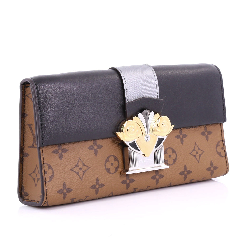 Column Clutch Reverse Monogram Canvas with Calf Leather
