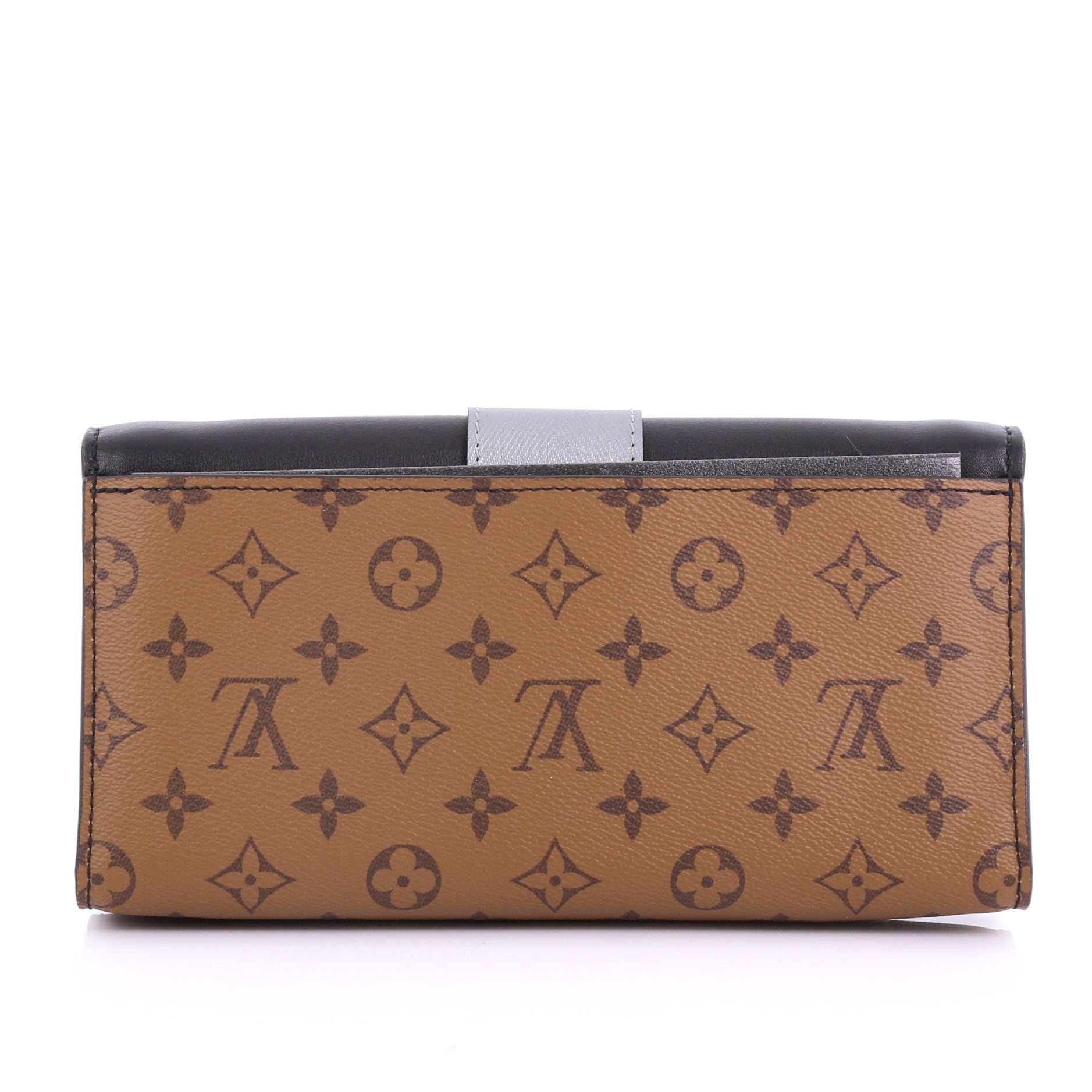 Column Clutch Reverse Monogram Canvas with Calf Leather