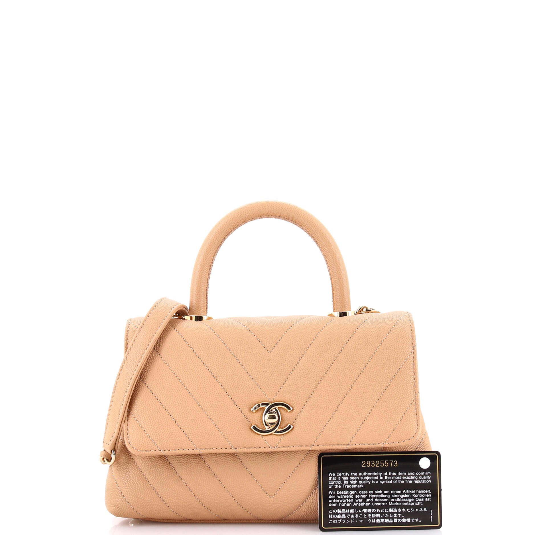 Coco Top Handle Bag Chevron Caviar Mini