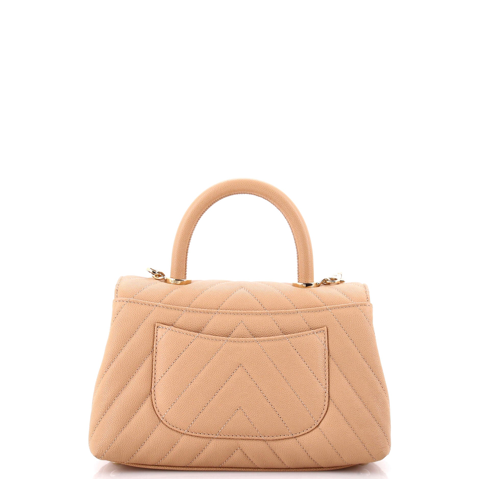 Coco Top Handle Bag Chevron Caviar Mini