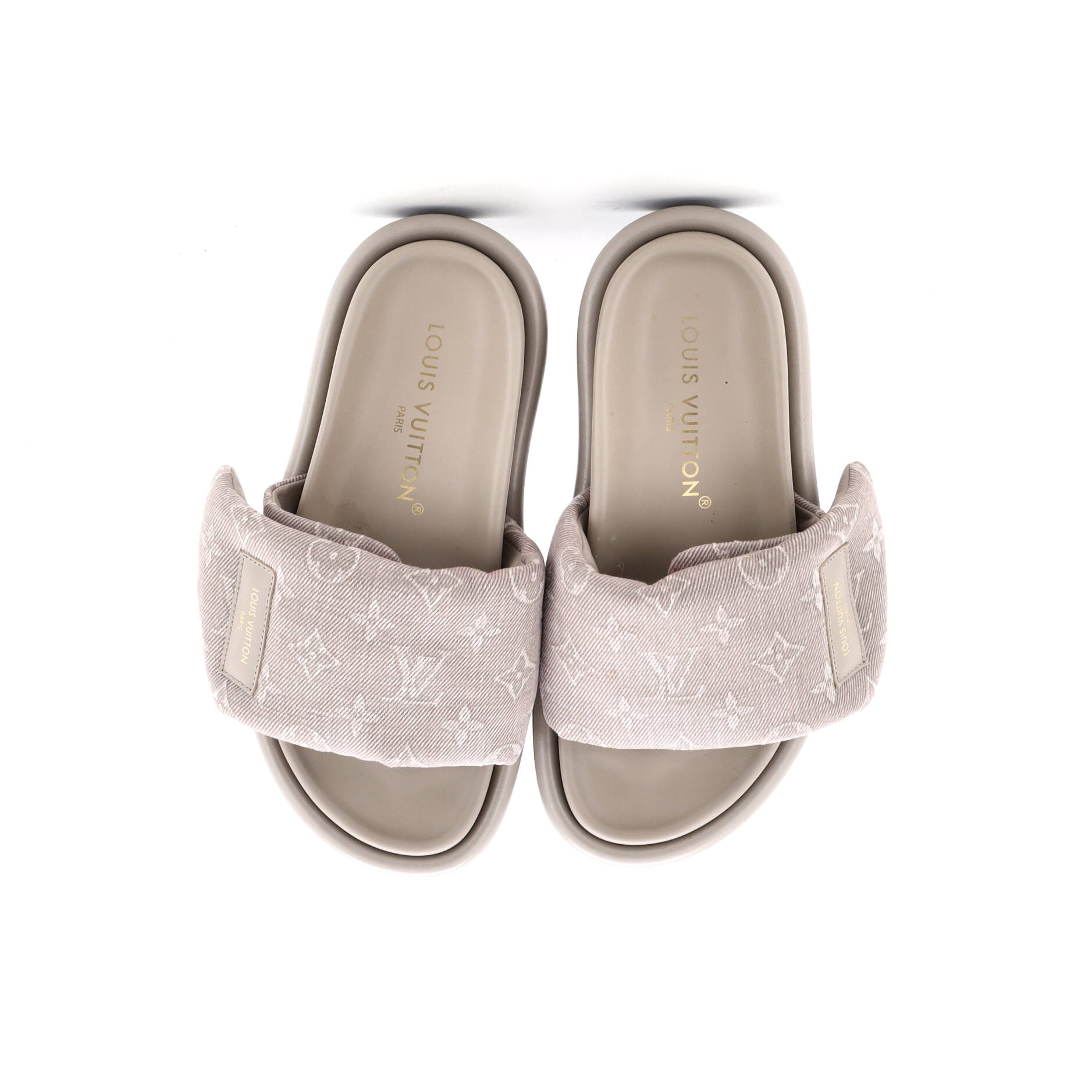 Women's Pool Pillow Comfort Mule Sandals Monogram Denim