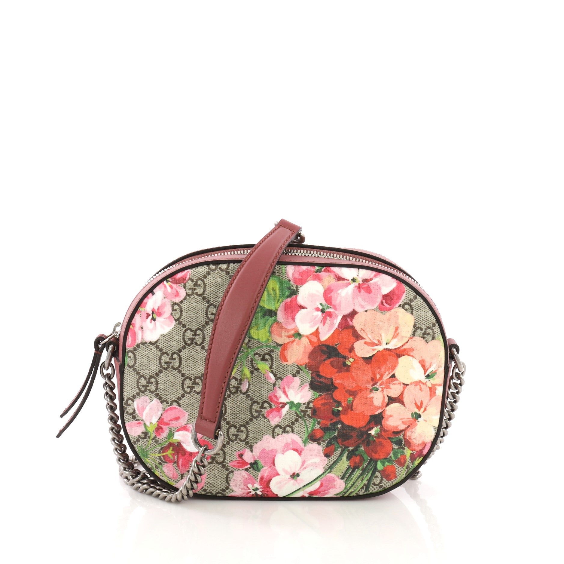 Chain Crossbody Bag Blooms Print GG Coated Canvas Mini
