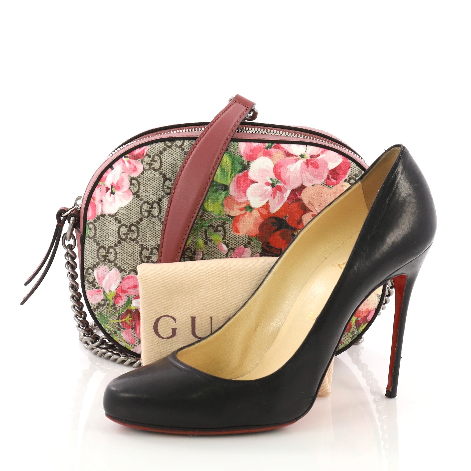 Chain Crossbody Bag Blooms Print GG Coated Canvas Mini
