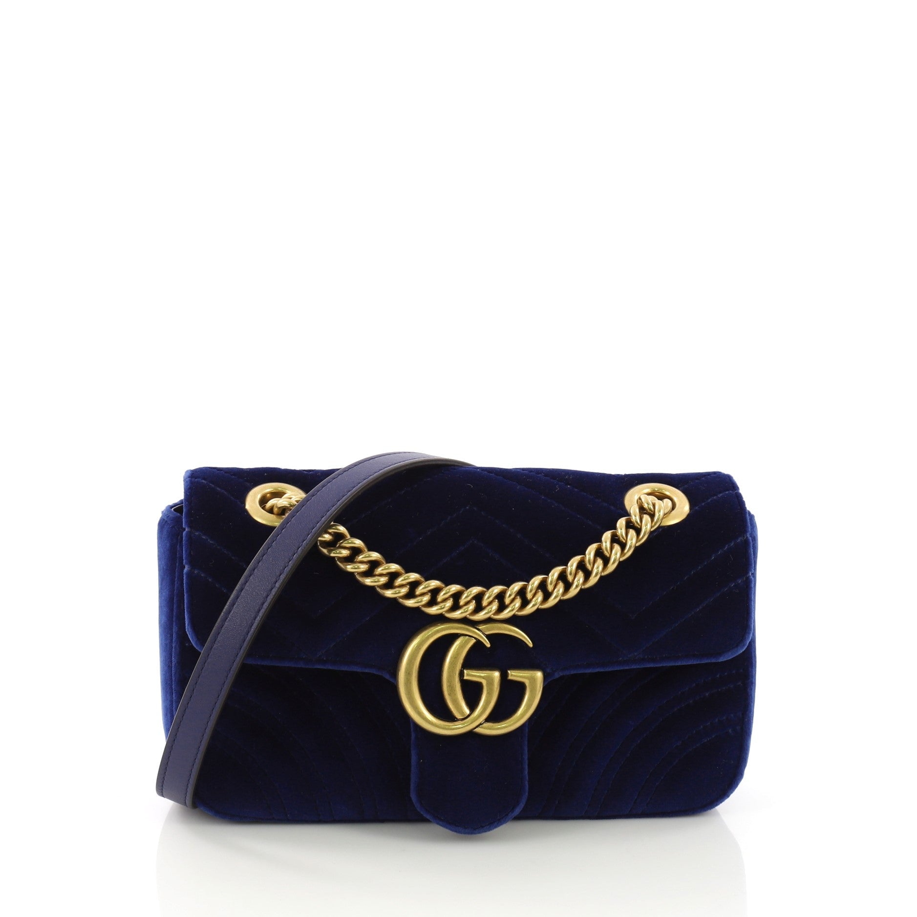 GG Marmont Flap Bag Matelasse Velvet Mini