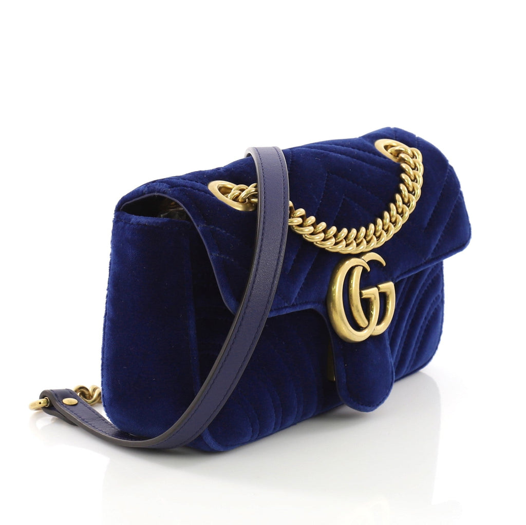 GG Marmont Flap Bag Matelasse Velvet Mini