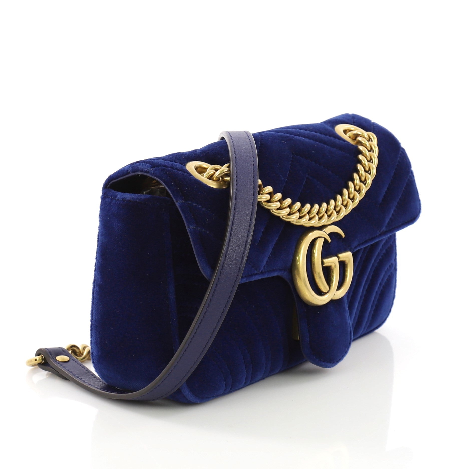 GG Marmont Flap Bag Matelasse Velvet Mini