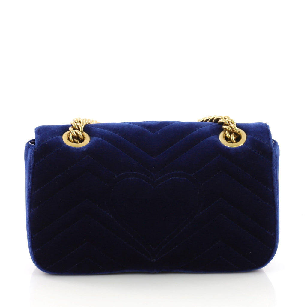 GG Marmont Flap Bag Matelasse Velvet Mini