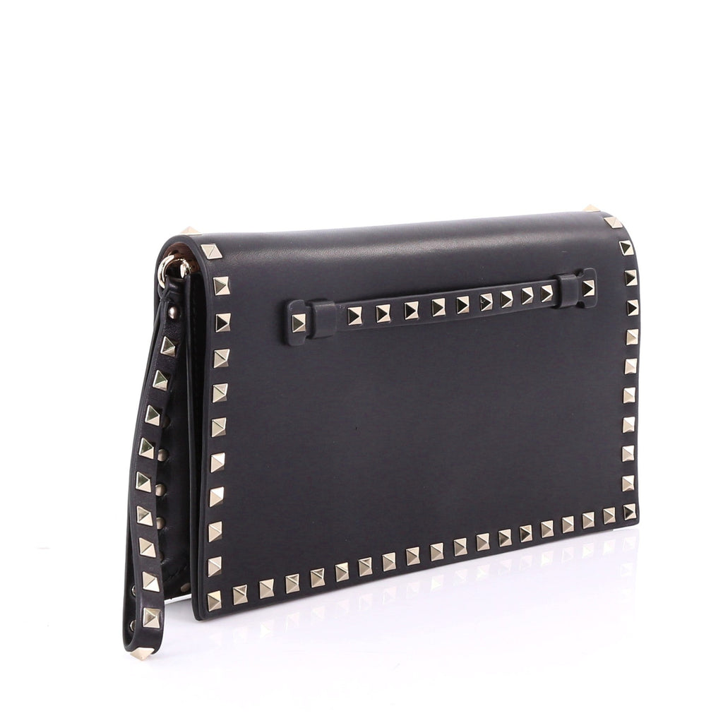 Rockstud Flap Clutch Leather
