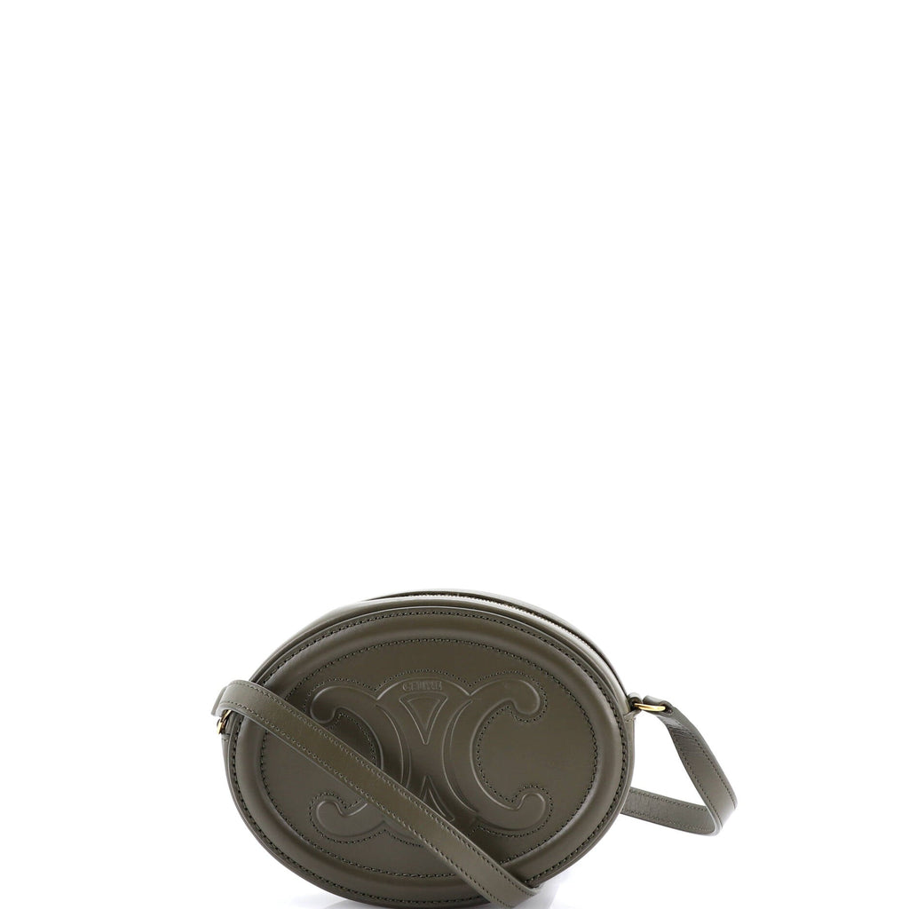 Triomphe Oval Crossbody Bag Leather Mini