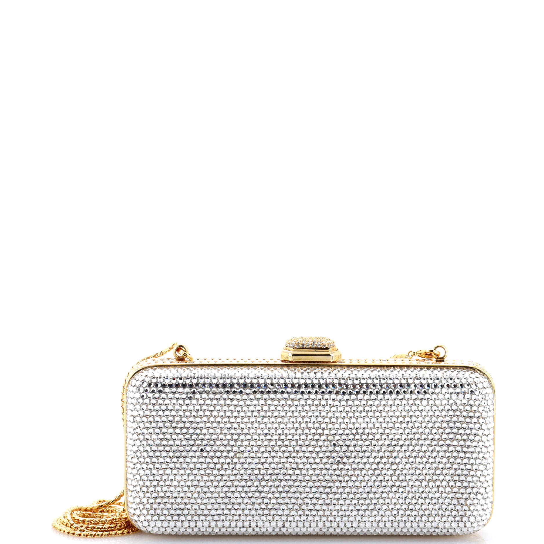 Chain Minaudiere Box Clutch Crystal Small