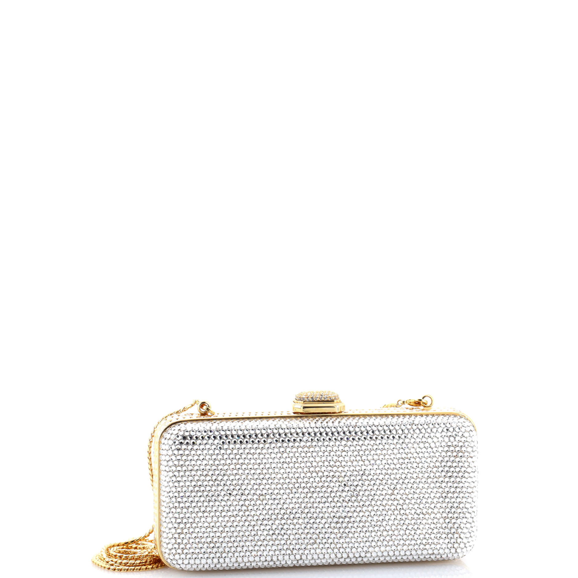 Chain Minaudiere Box Clutch Crystal Small
