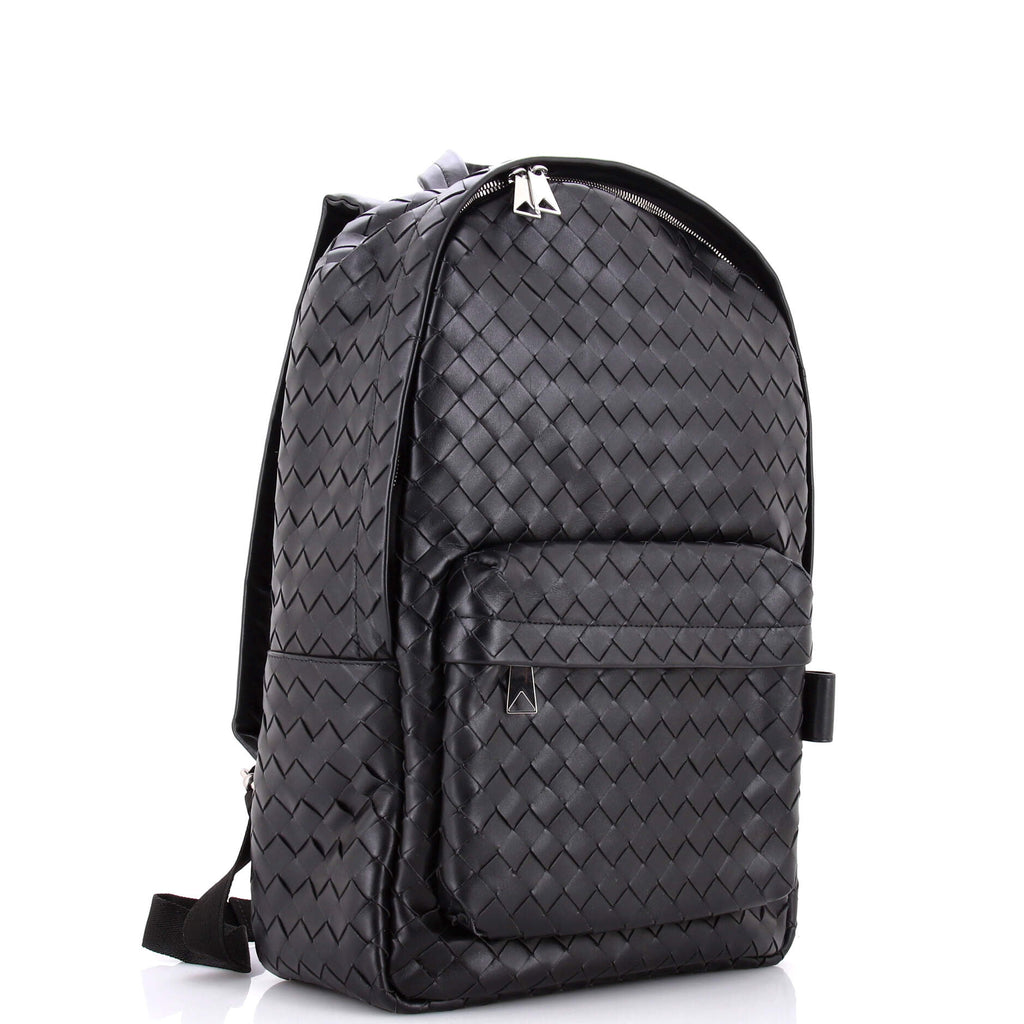 Front Pocket Backpack Intrecciato Leather Medium