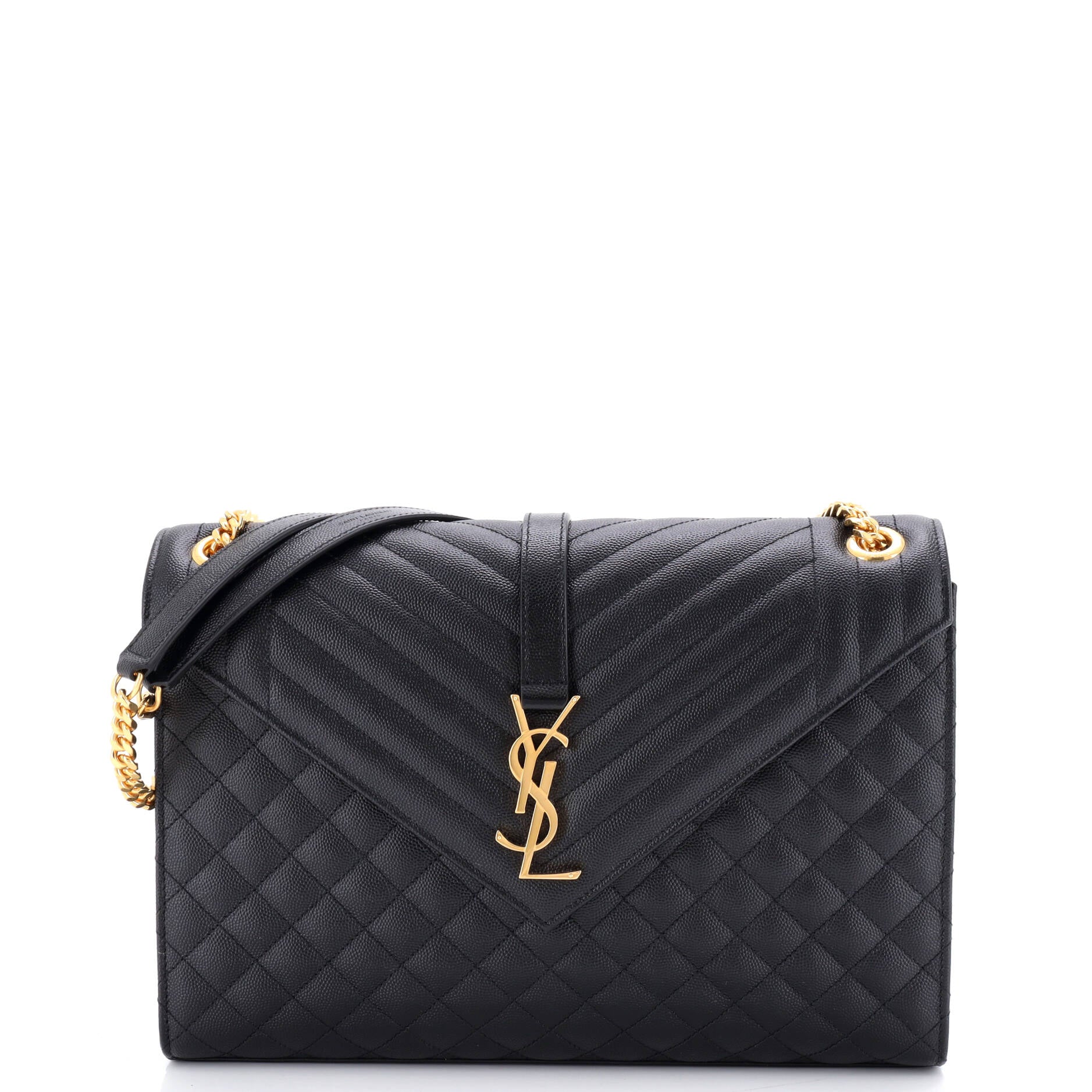 Classic Monogram Envelope Satchel Mixed Matelasse Leather Large
