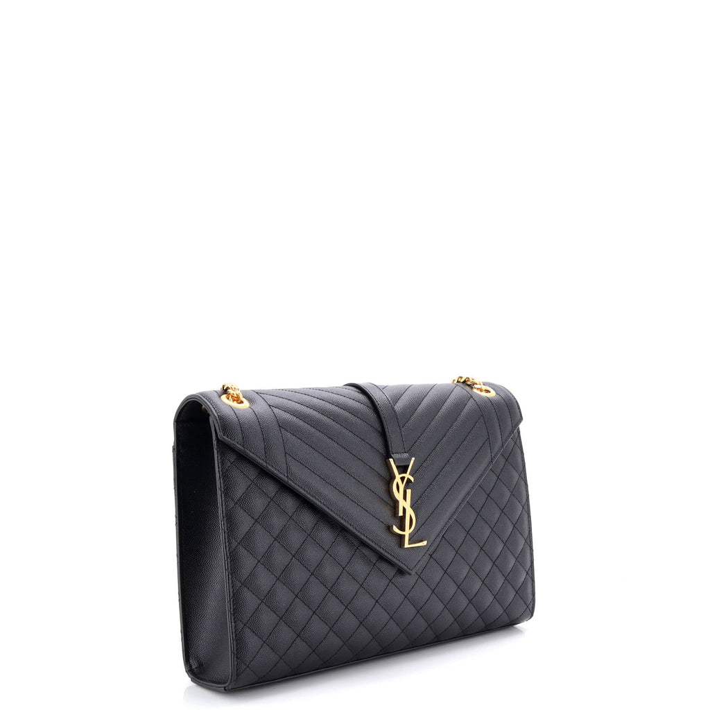 Classic Monogram Envelope Satchel Mixed Matelasse Leather Large